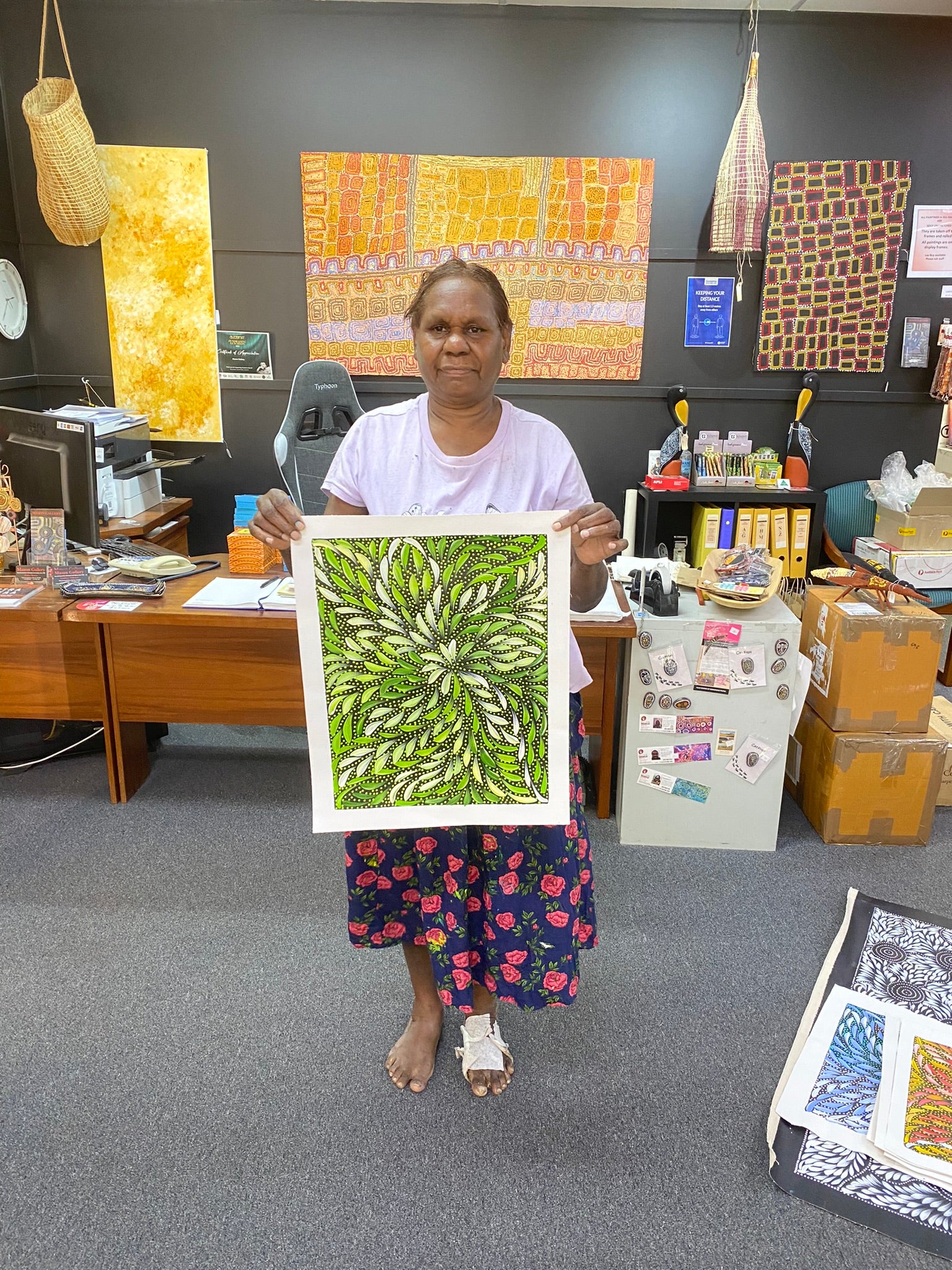 Caroline Numina - Bush Medicine Leaves with Seeds - 44x34cm .25-12