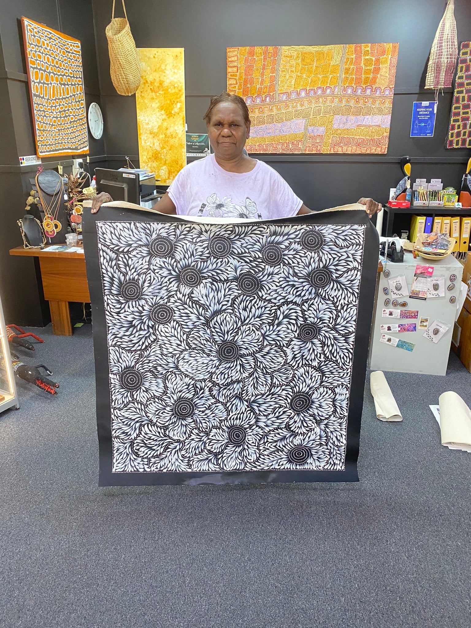 Caroline Numina - Soakage and Bush Medicine Leaves - 99x105cm .25-32