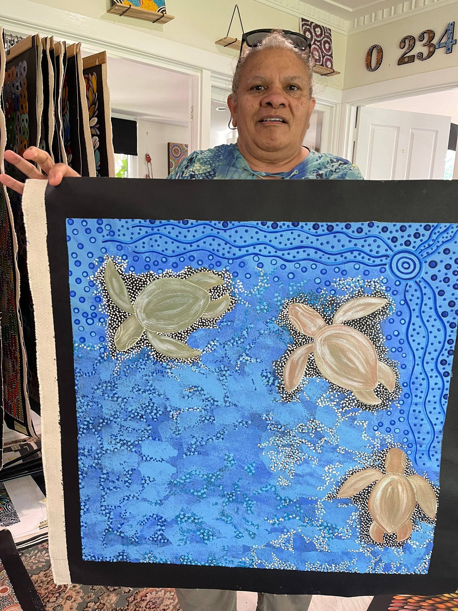 Deidre Burgoyne Rosier - Turtle Dreaming - 59x60cm .47-6