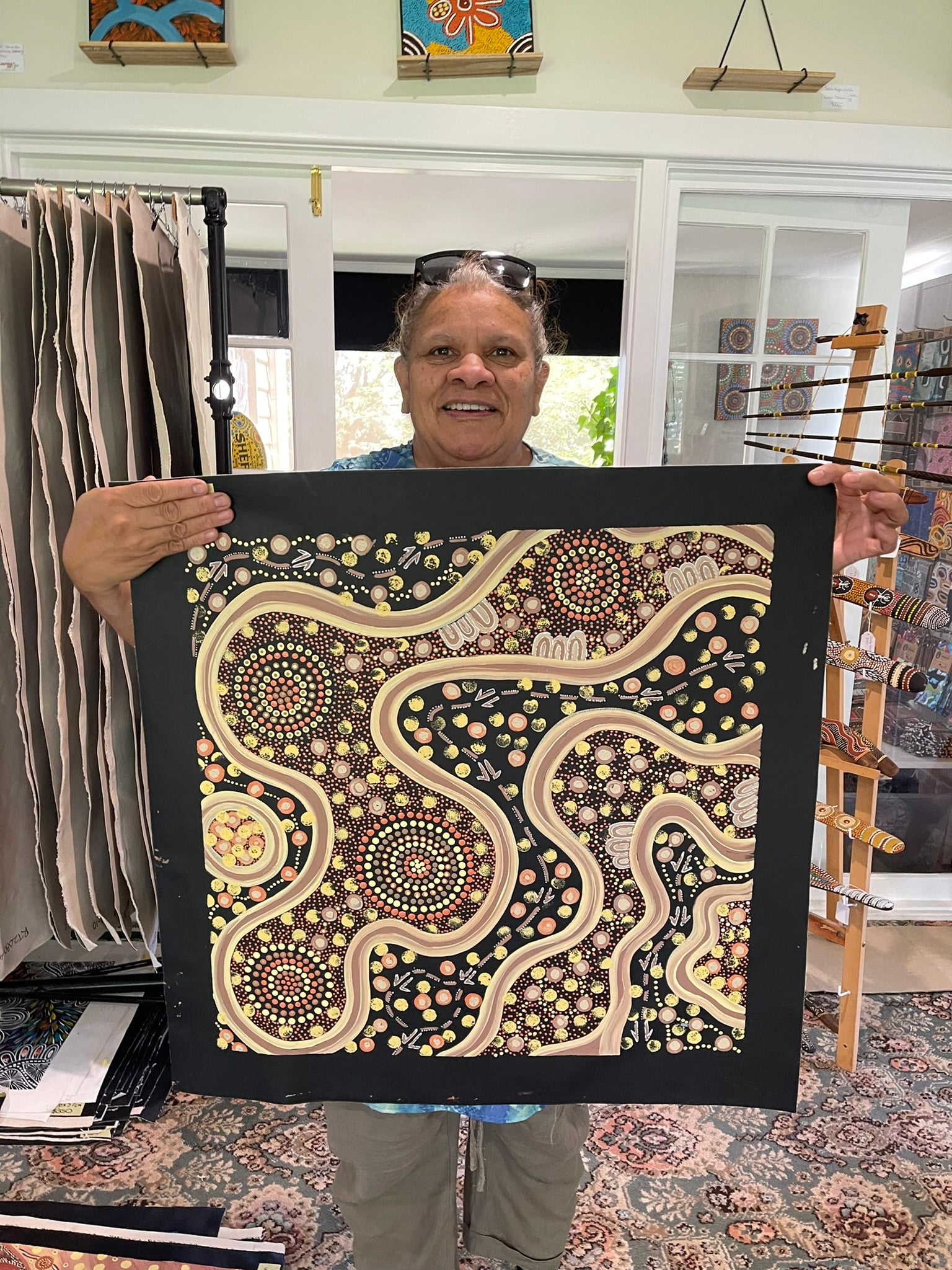 Deidre Burgoyne Rosier - Kangaroo Traveling Tracks Looking For Food- 59x60cm .47-7