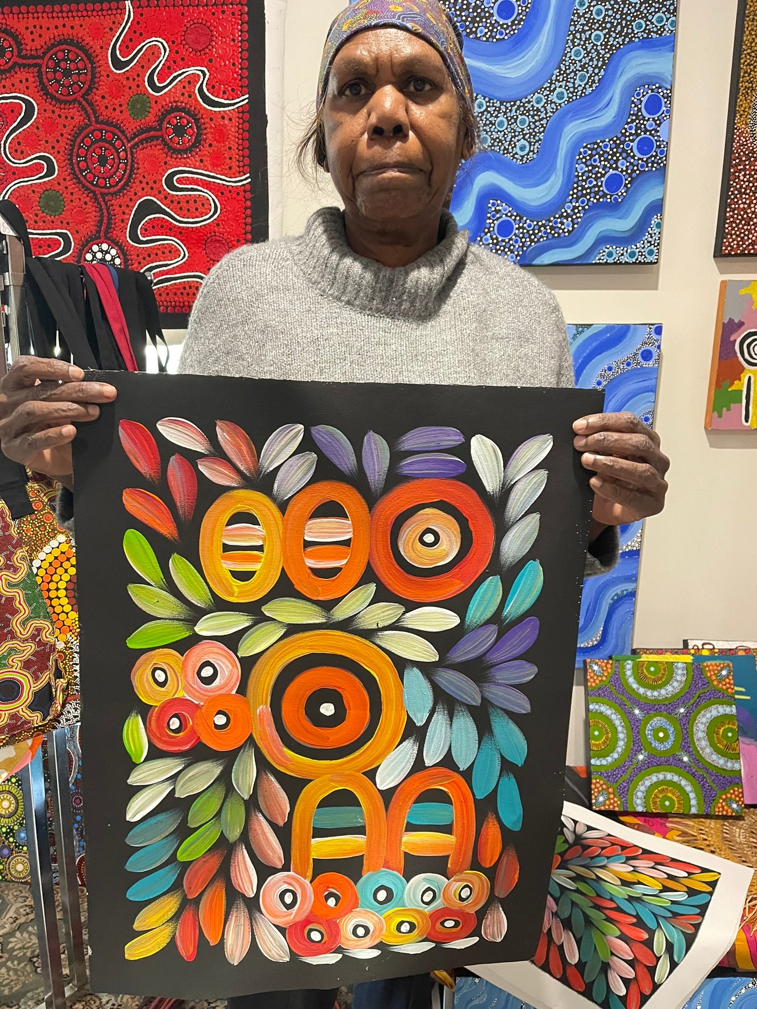 Jacinta Numina Waugh - Women Body Painting and Bush Medicine Leaves .75-22