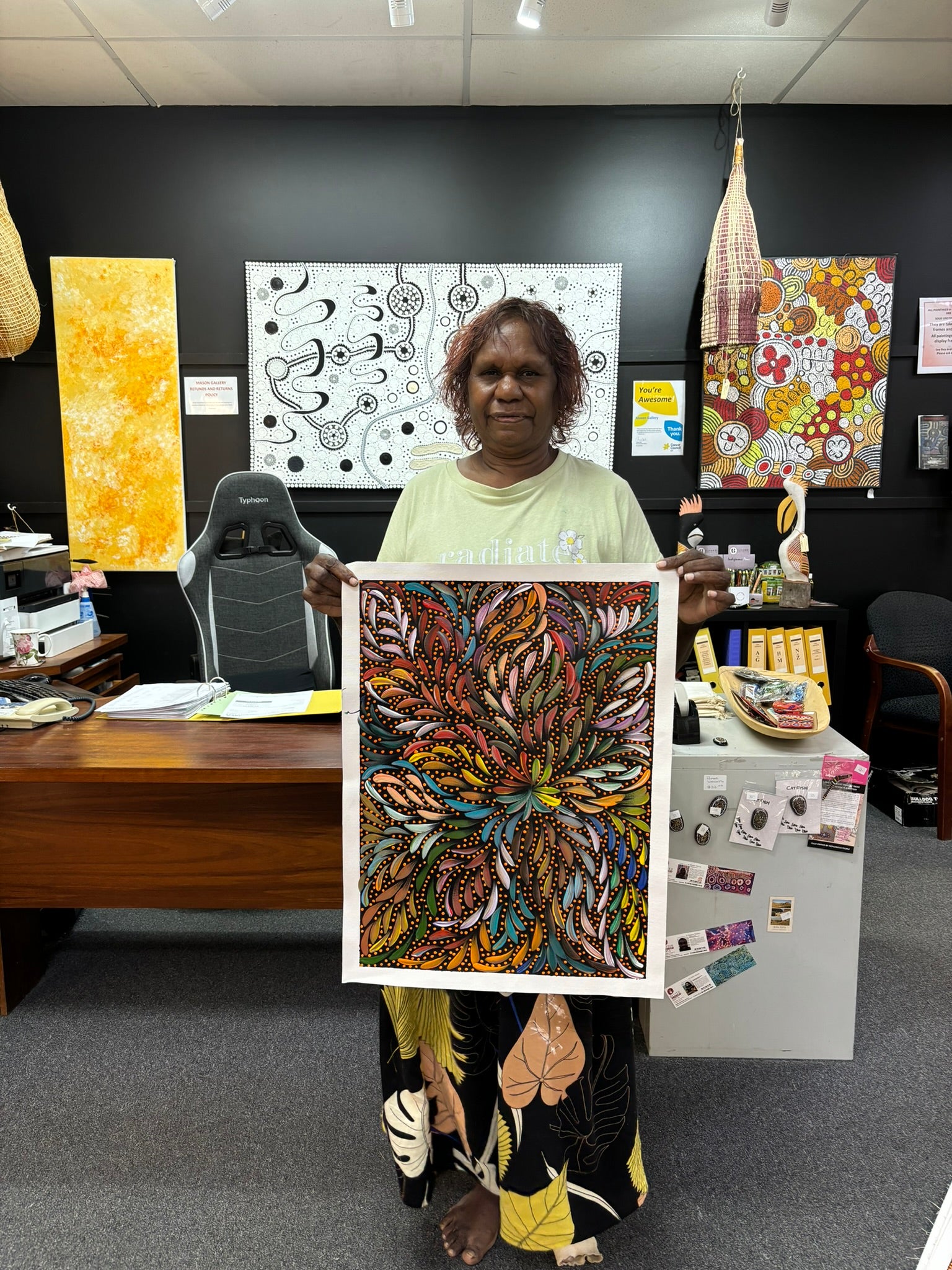 Caroline Numina - Bush Medicine Leaves with Seeds - 56x40cm .79-8