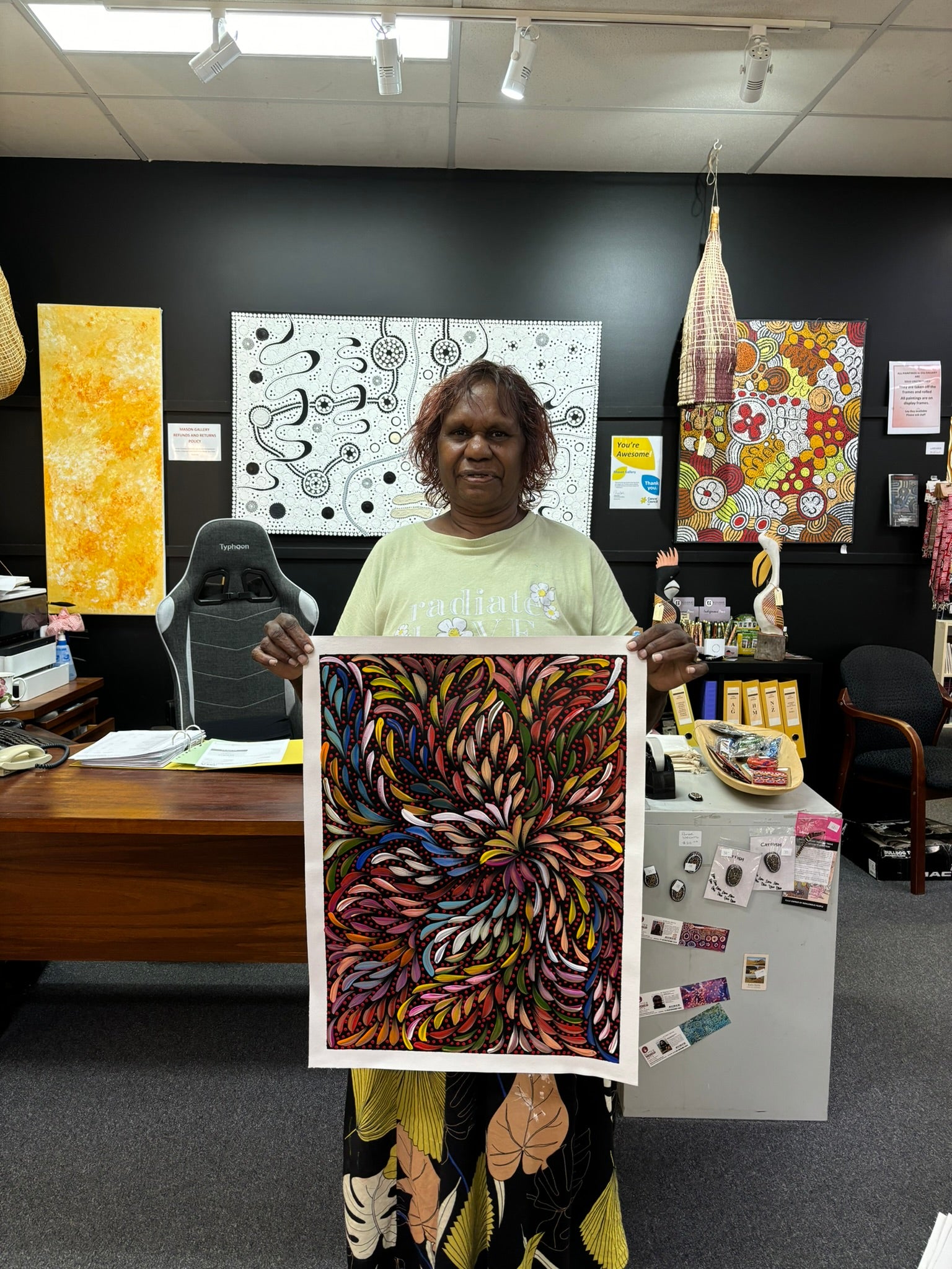 Caroline Numina - Bush Medicine Leaves with Seeds - 55x40cm .79-9