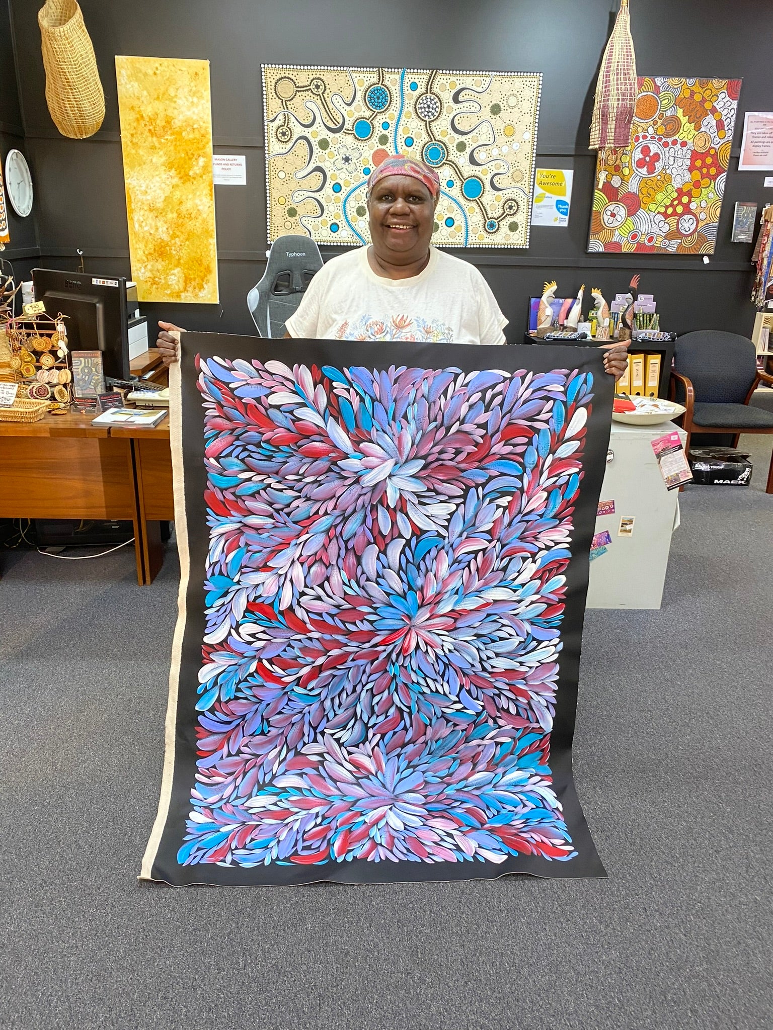 Louise Numina Napananka - Bush Medicine Leaves - 134x95cm .00-8