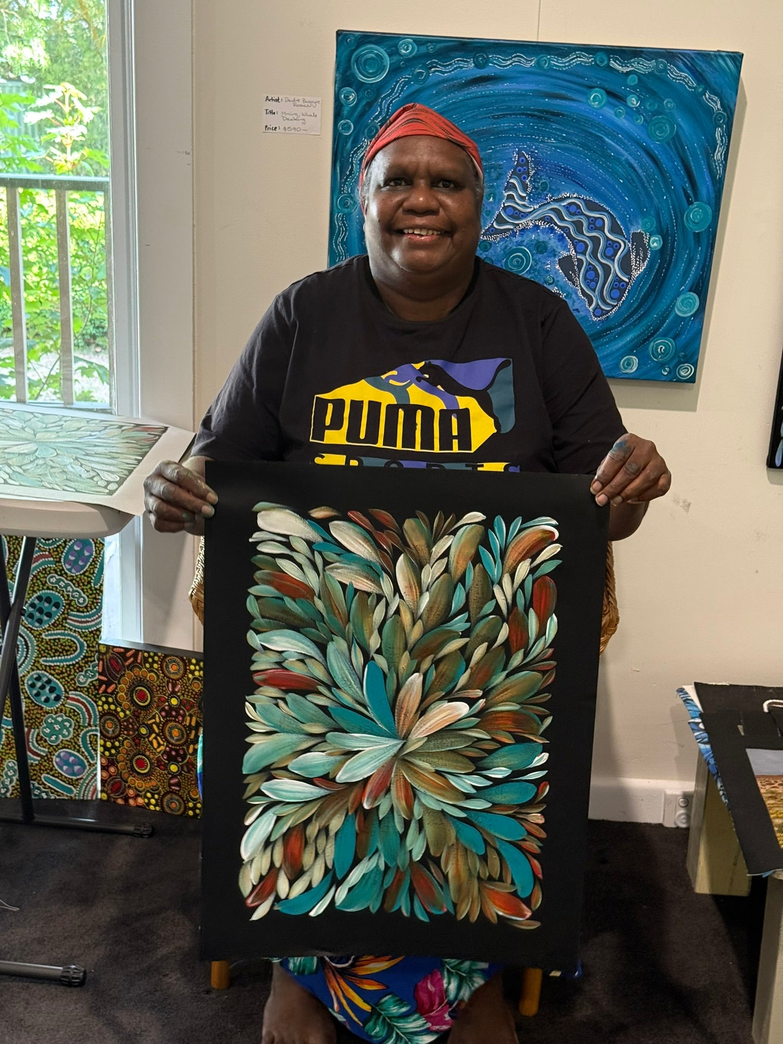 Louise Numina Napananka - Bush Medicine Leaves - 36x51cm .21-10