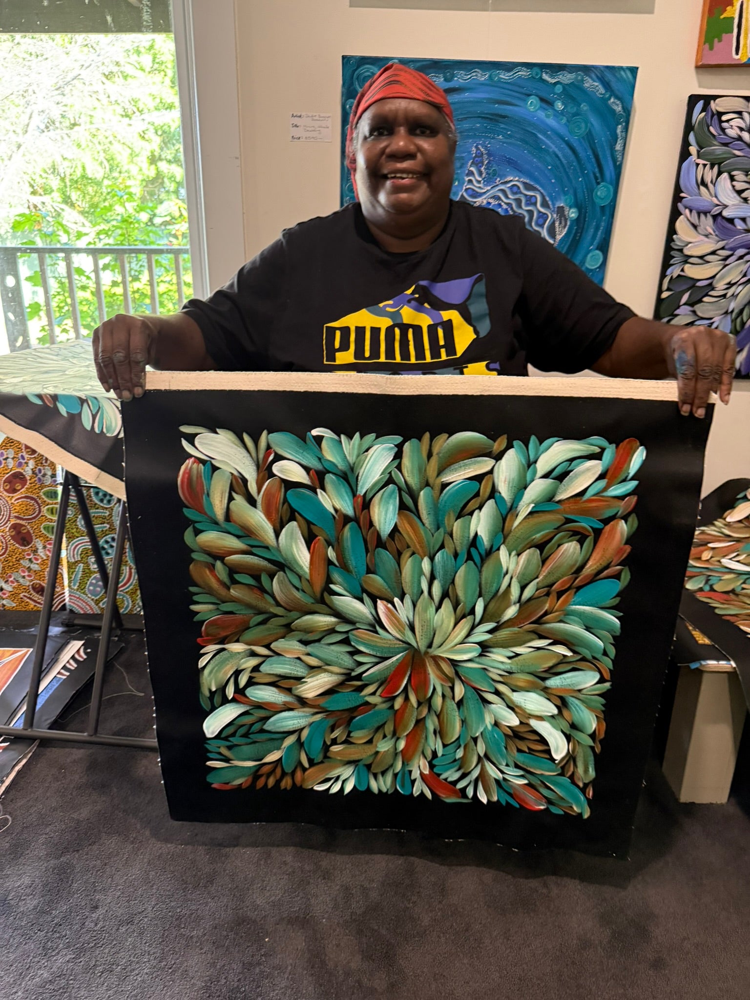 Louise Numina Napananka - Bush Medicine Leaves - 60x59cm .21-20