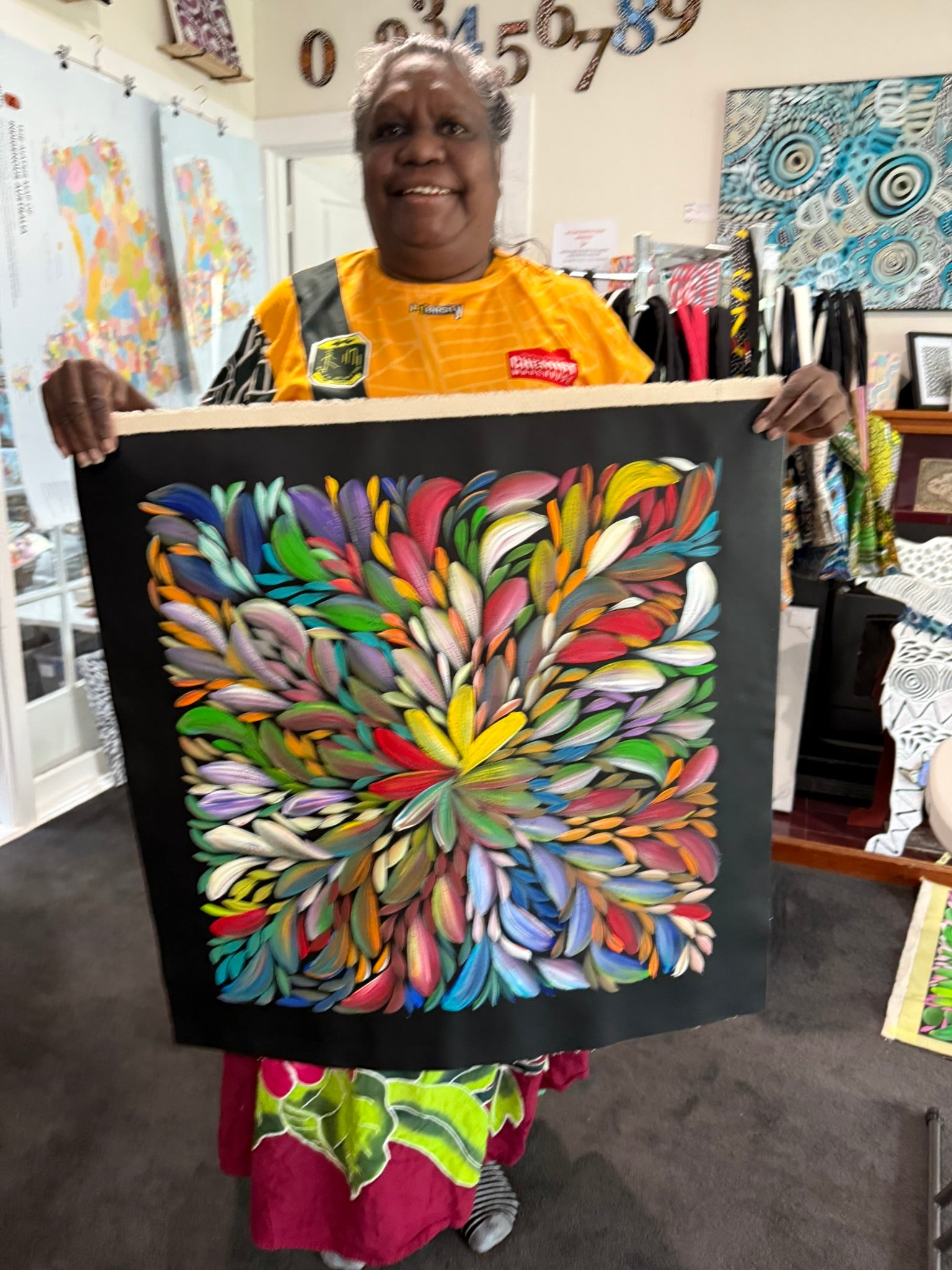 Louise Numina Napananka - Bush Medicine Leaves - 60x60cm .22-12