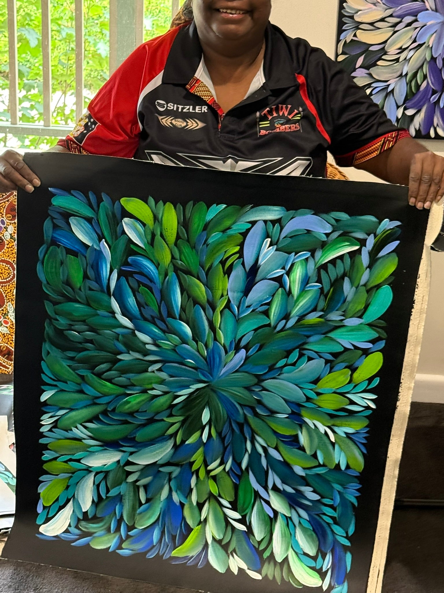 Louise Numina Napananka - Bush Medicine Leaves - 76x66cm .24-18
