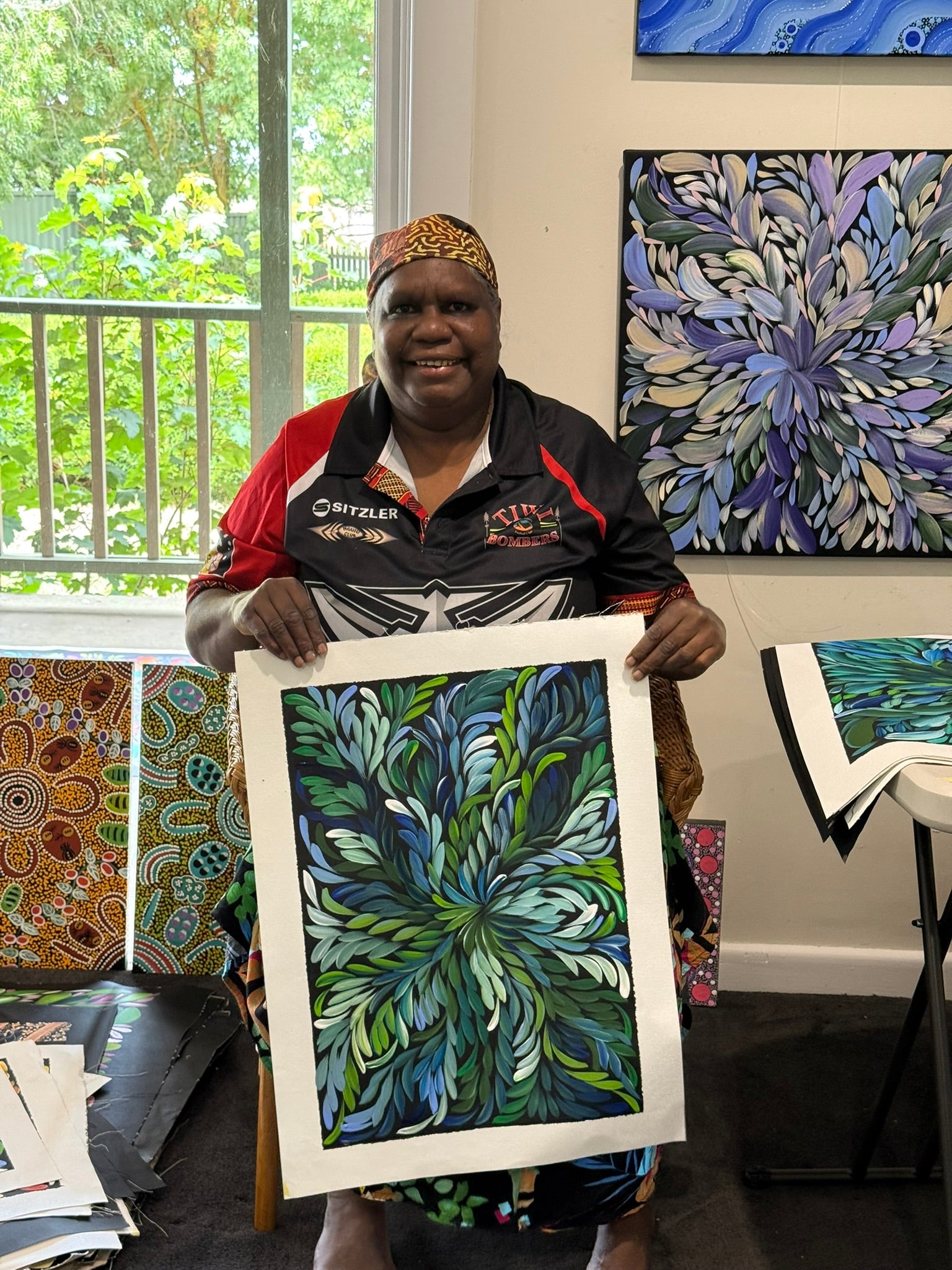 Louise Numina Napananka - Bush Medicine Leaves - 36x51cm .24-47