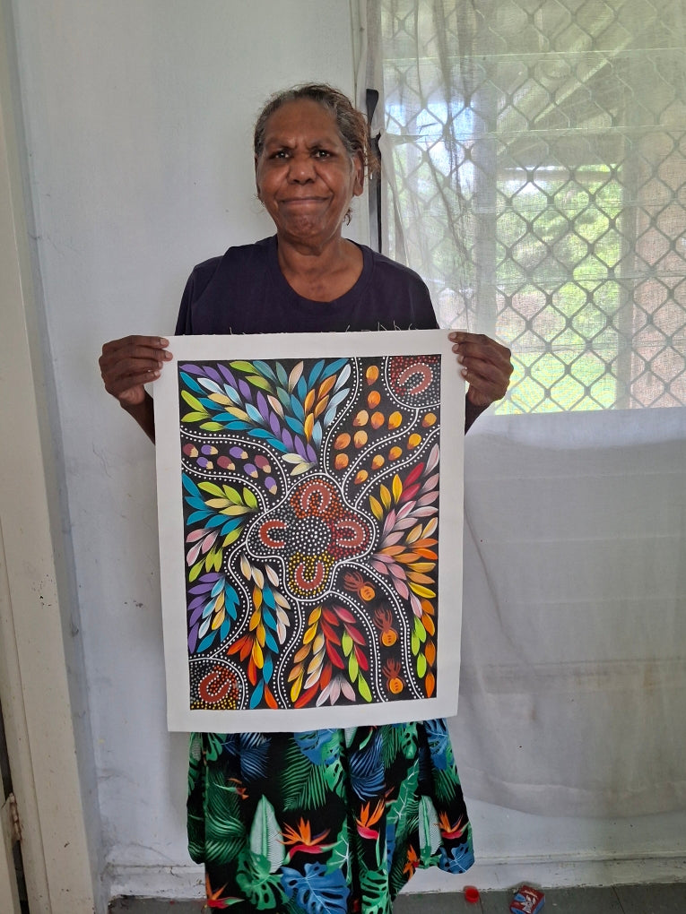 Jacinta Numina Waugh - Women Hunting for Bush Medicine Leaves, Bush Plums, Bush Tomatoes, Honey-Ants  .30-9