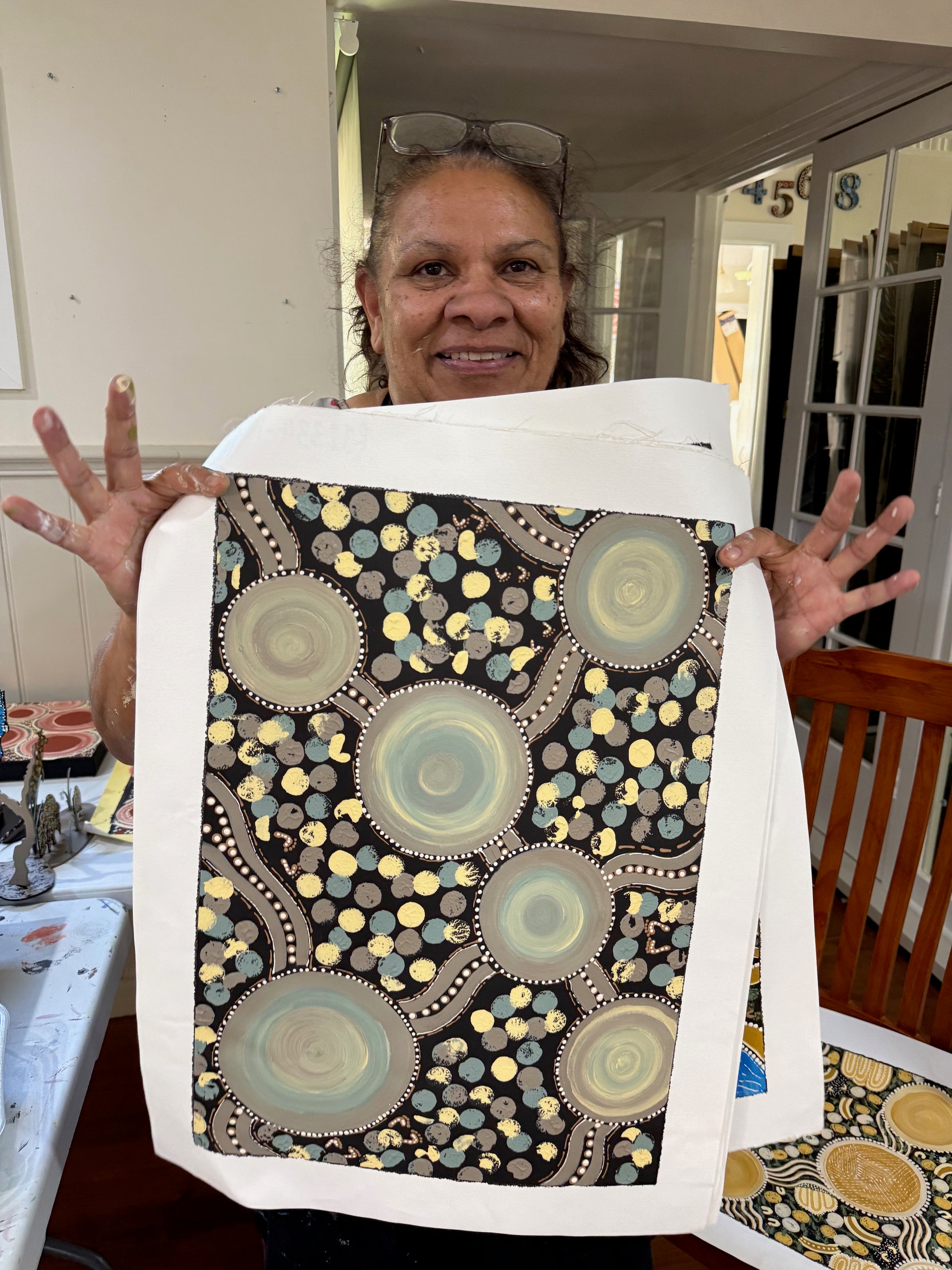 Deidre Burgoyne Rosier - Wirangu (Tribes) Travel Tracks, Walk About .34-13