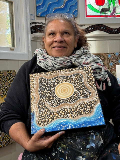 Deidre Burgoyne Rosier - Meeting Place, Family, Walk Abouts .39-5 *pre-stretched*