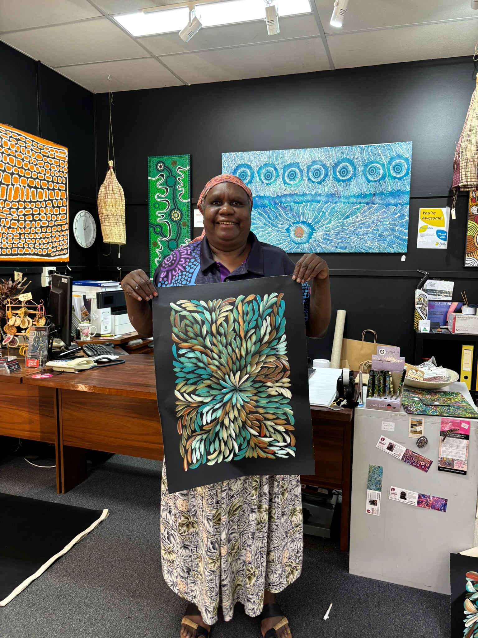 Louise Numina Napananka - Bush Medicine Leaves - 36x51cm .57-69