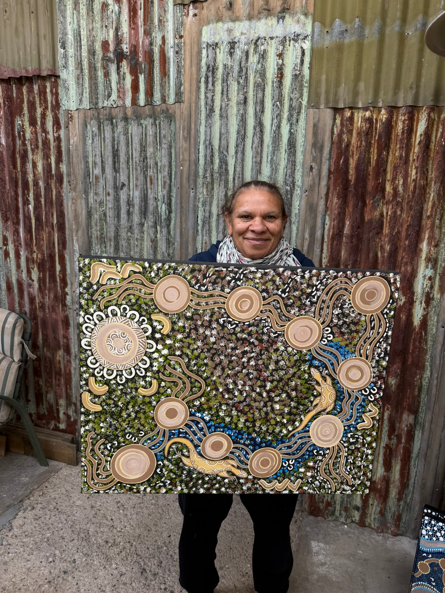 Deidre Burgoyne Rosier - Family Gatherings, Men Looking for Food, Walkabout Tracks .89-20 *pre-stretched*