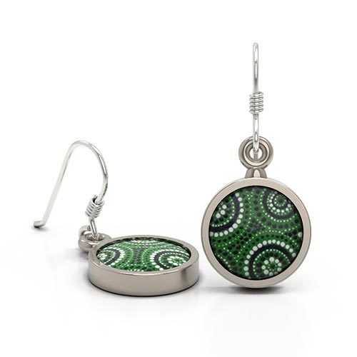 Earrings Round - Waterholes - Kathleen Buzzacott