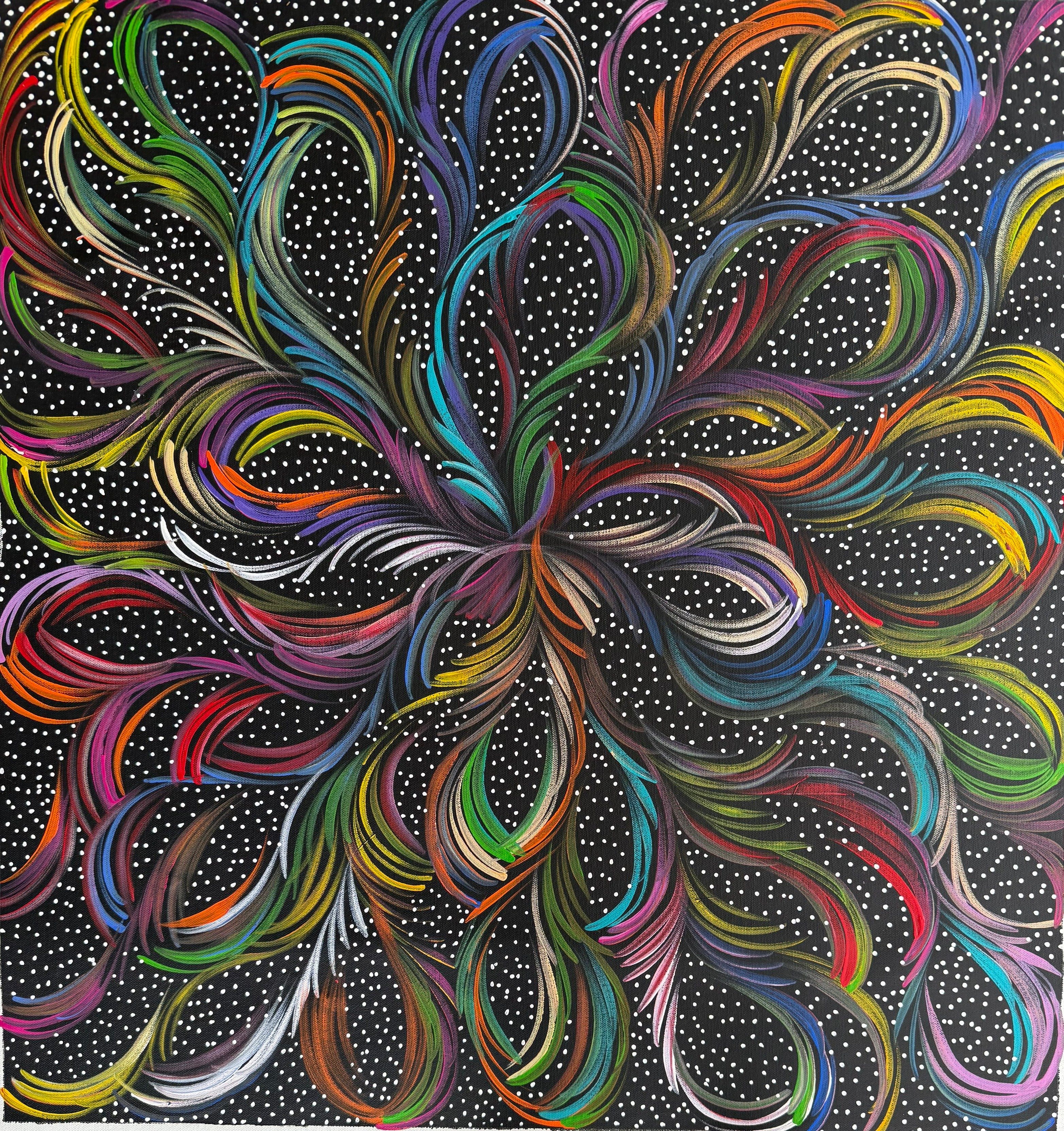 Selina Numina Kamprina - Seeded Bush Medicine Leaves - 68x72cm .48-13