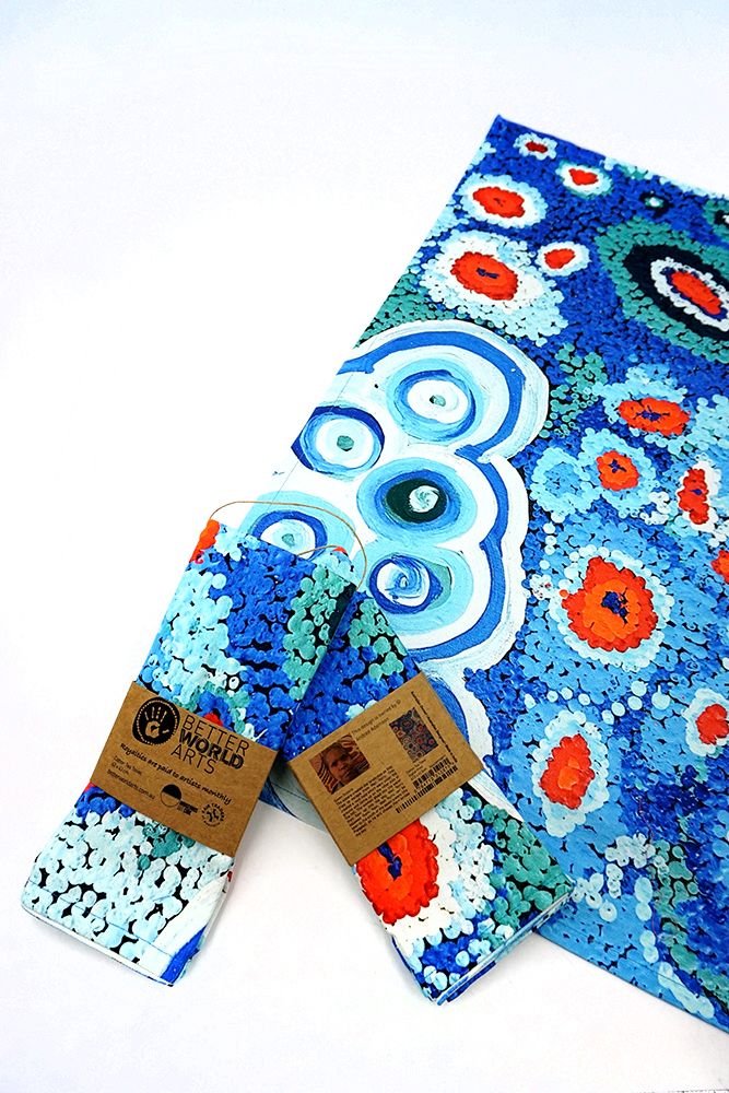 Cotton Tea Towel - Andrea Mimpitja Adamson - Seven Sisters (Blue)