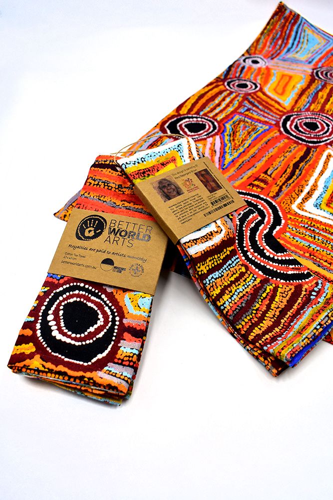 Cotton Tea Towel - Mary Napangardi Brown