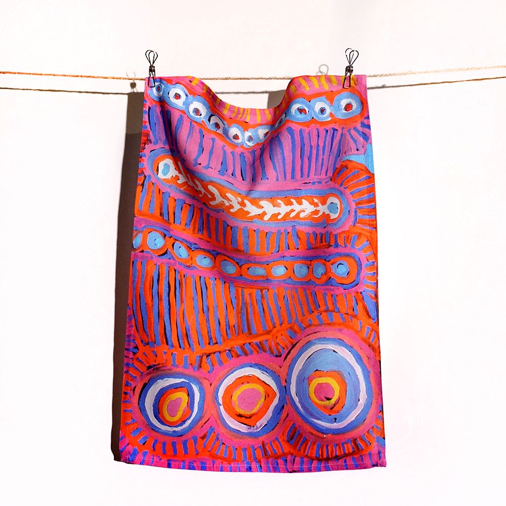 Cotton Tea Towel - Murdie Nampijinpa Morris - Two Dogs Dreaming