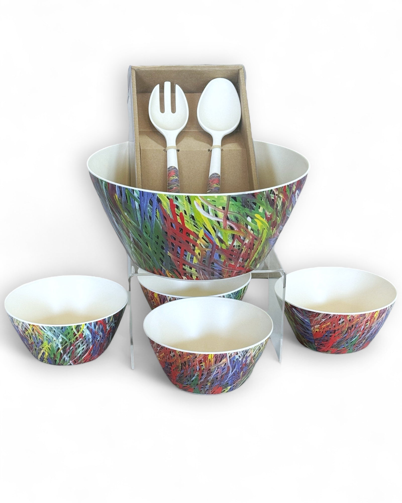 Bamboo Bowl & Salad Server Set - Barbara Weir