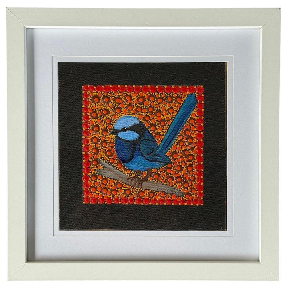 Kathleen Buzzacott - Blue Fairy Wren - Small, Framed .260