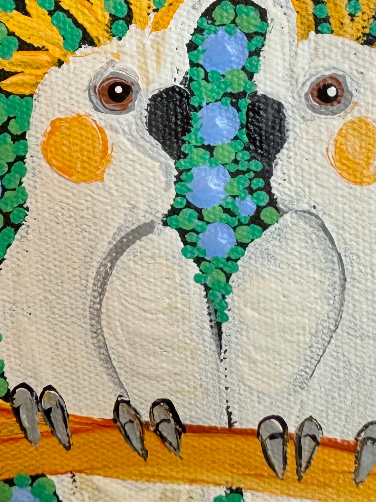 Kathleen Buzzacott - Sulphur Crested Cockatoos - Small, Framed .210