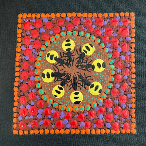 Kathleen Buzzacott - Family Digging for Honey Ants - Small, Framed .150