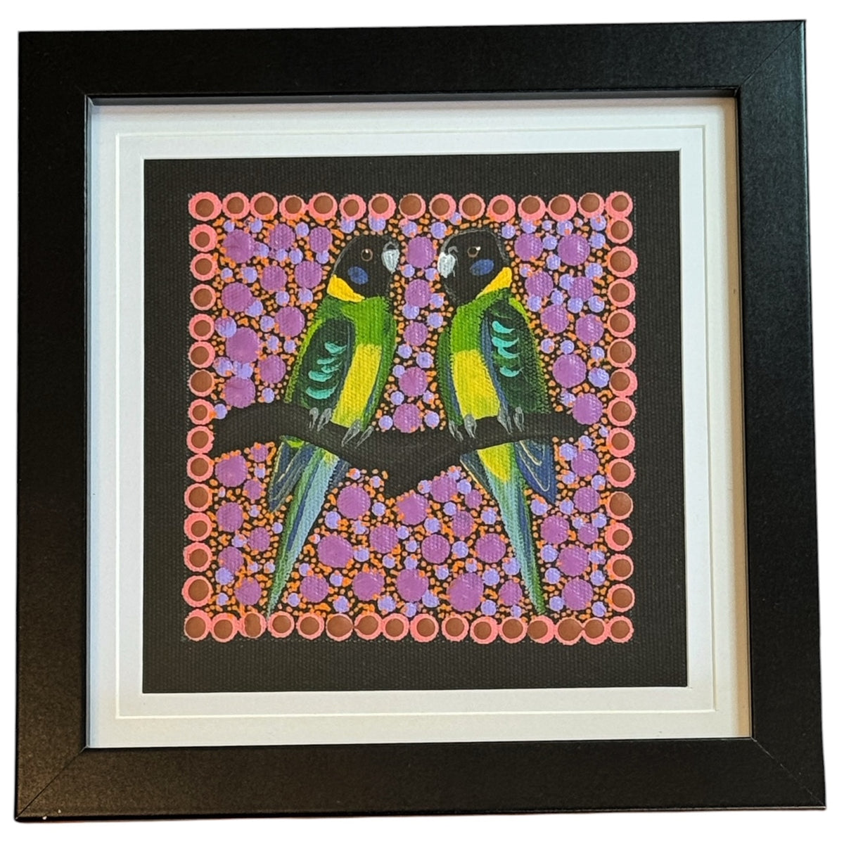 Kathleen Buzzacott - Ringneck Parrots - Small, Framed .300