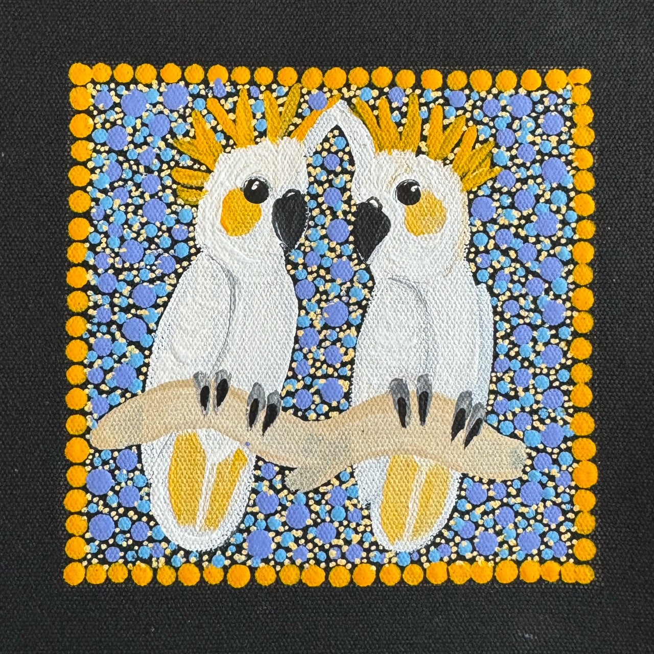 Kathleen Buzzacott - Sulphur Crested Cockatoos - Small, Framed .505