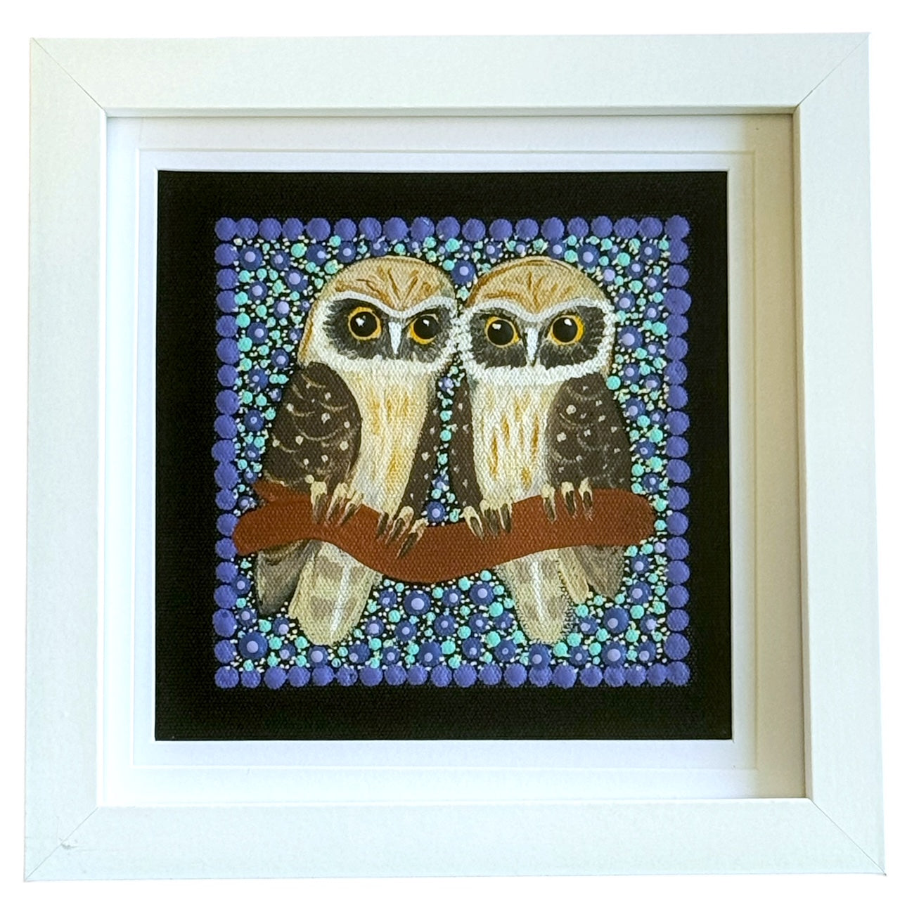 Kathleen Buzzacott - Boobook Owls - Small, Framed .010