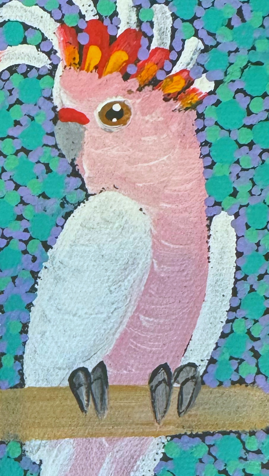 Kathleen Buzzacott - Major Mitchell's Cockatoos - Small, Framed .240