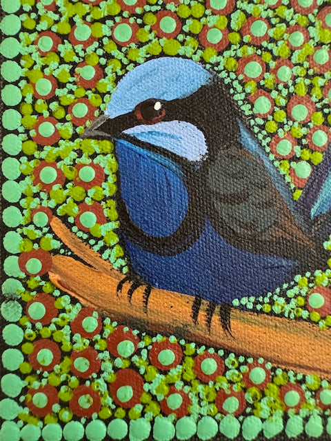 Kathleen Buzzacott - Blue Fairy Wren - Small, Framed .200
