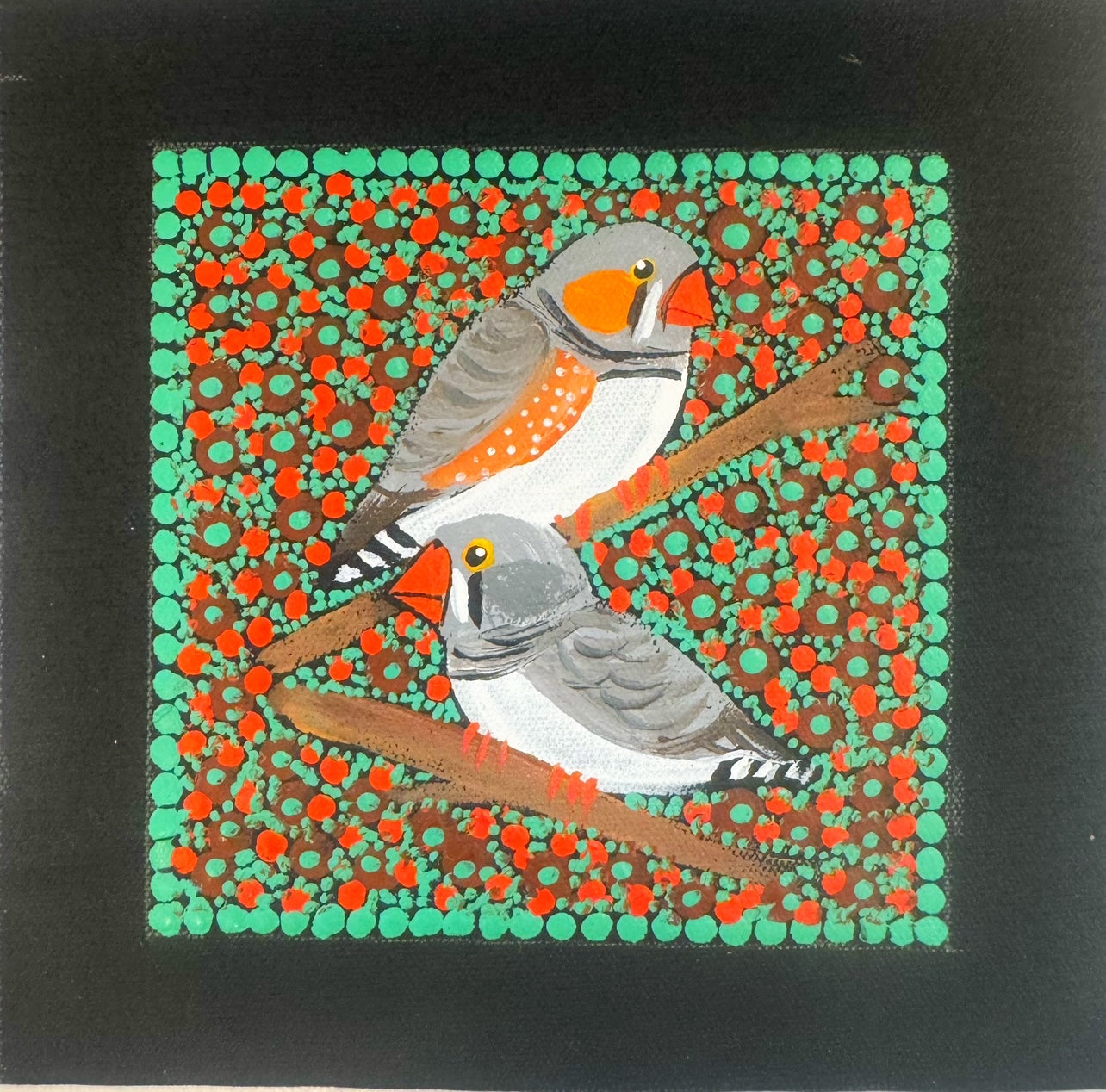 Kathleen Buzzacott - Zebra Finches - Small, Framed .110