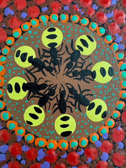 Kathleen Buzzacott - Family Digging for Honey Ants - Small, Framed .150