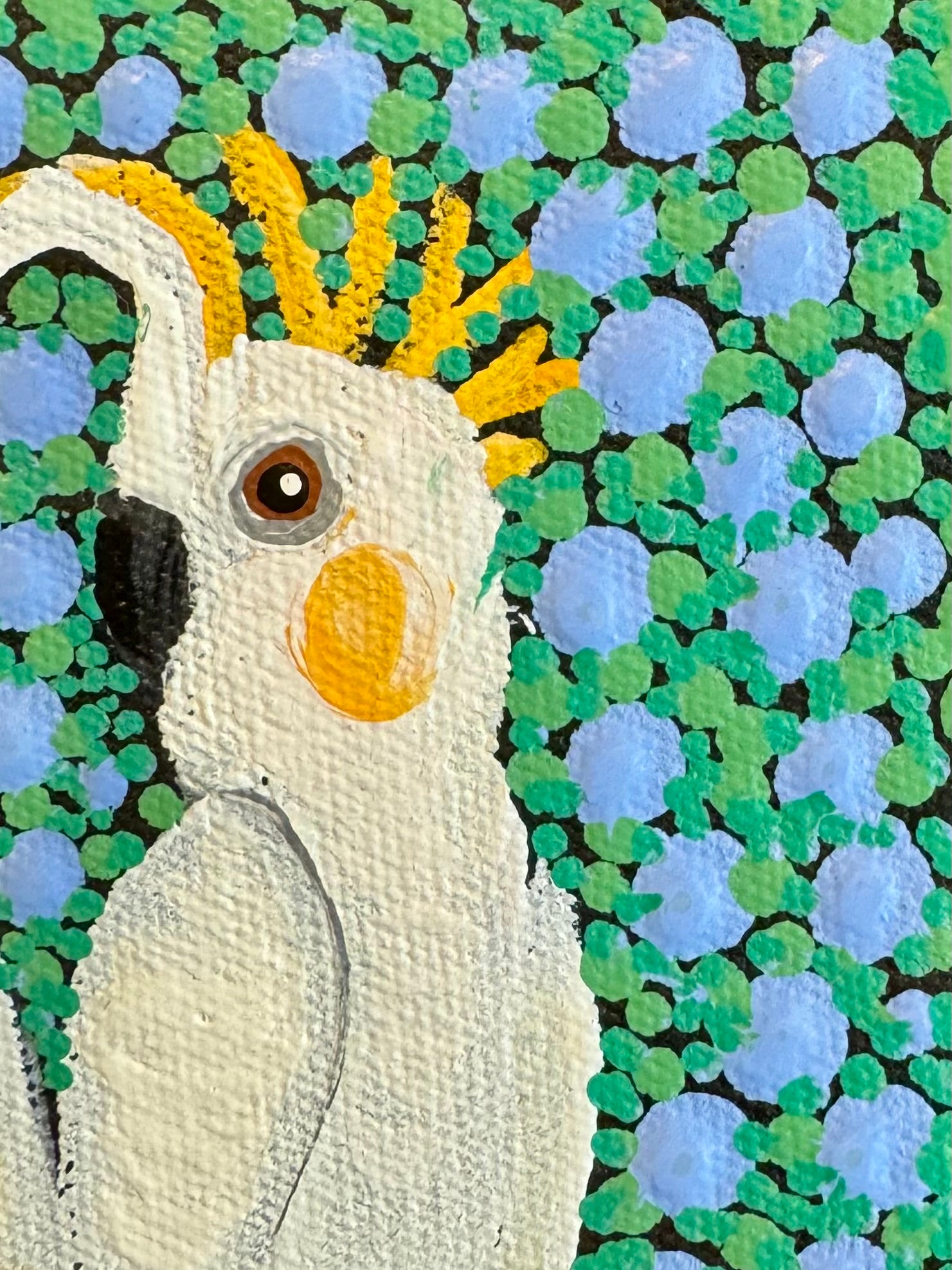 Kathleen Buzzacott - Sulphur Crested Cockatoos - Small, Framed .210