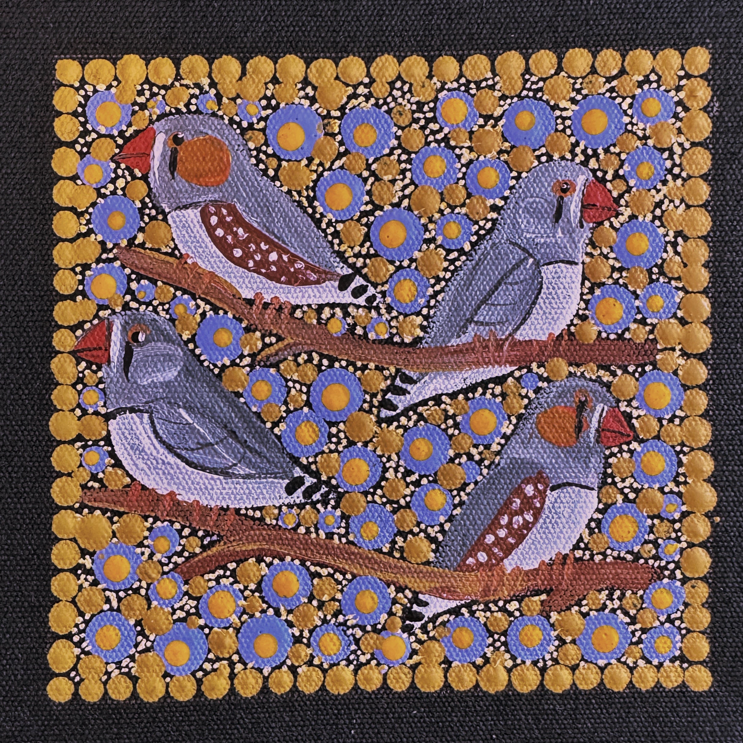 Kathleen Buzzacott - Zebra Finches - Small, Framed .503