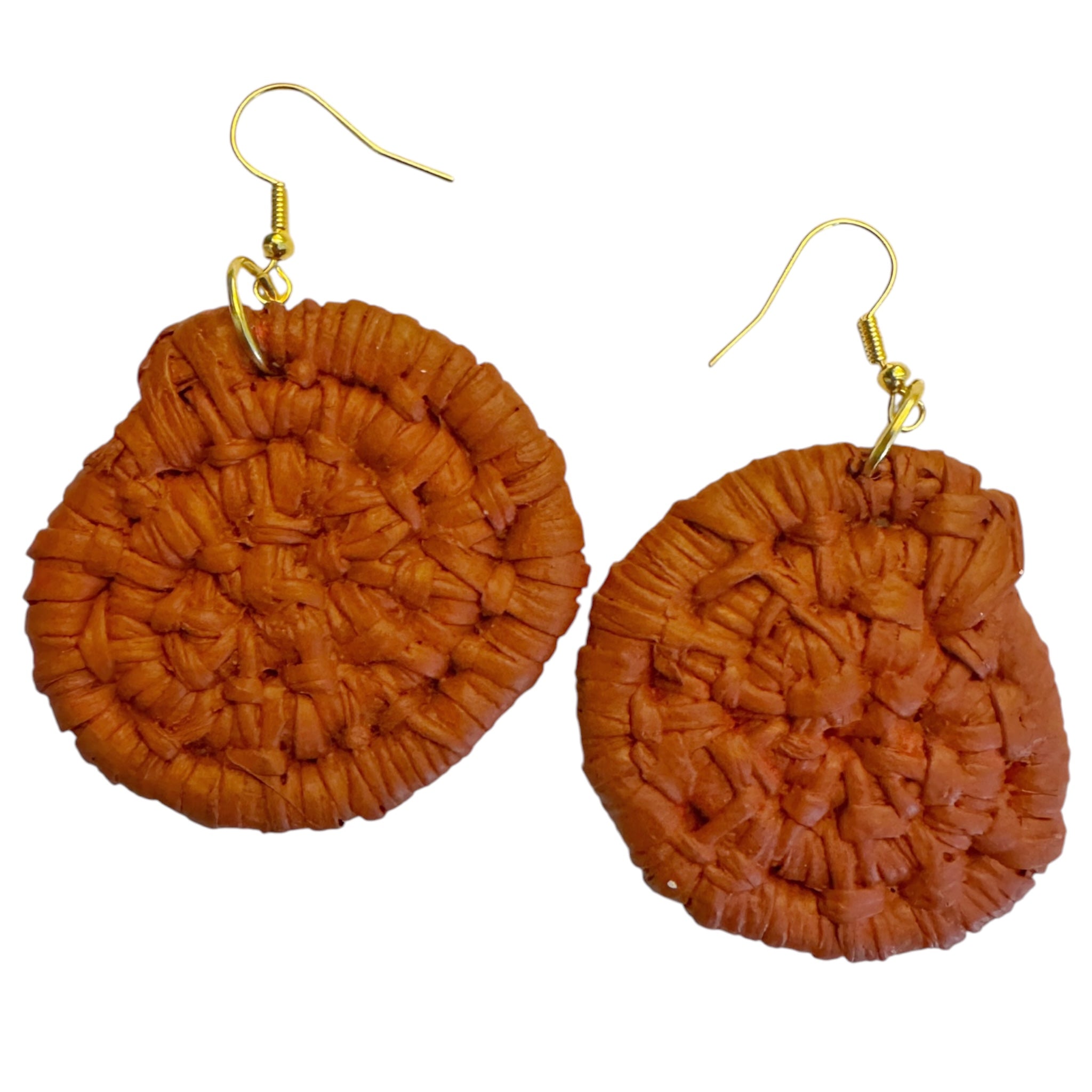 Pandandus Coil Earrings - Red, Painted