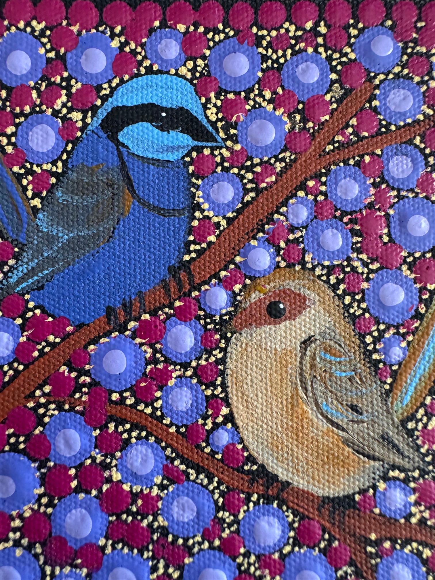 Kathleen Buzzacott - Blue Fairy Wrens - Small, Framed .500