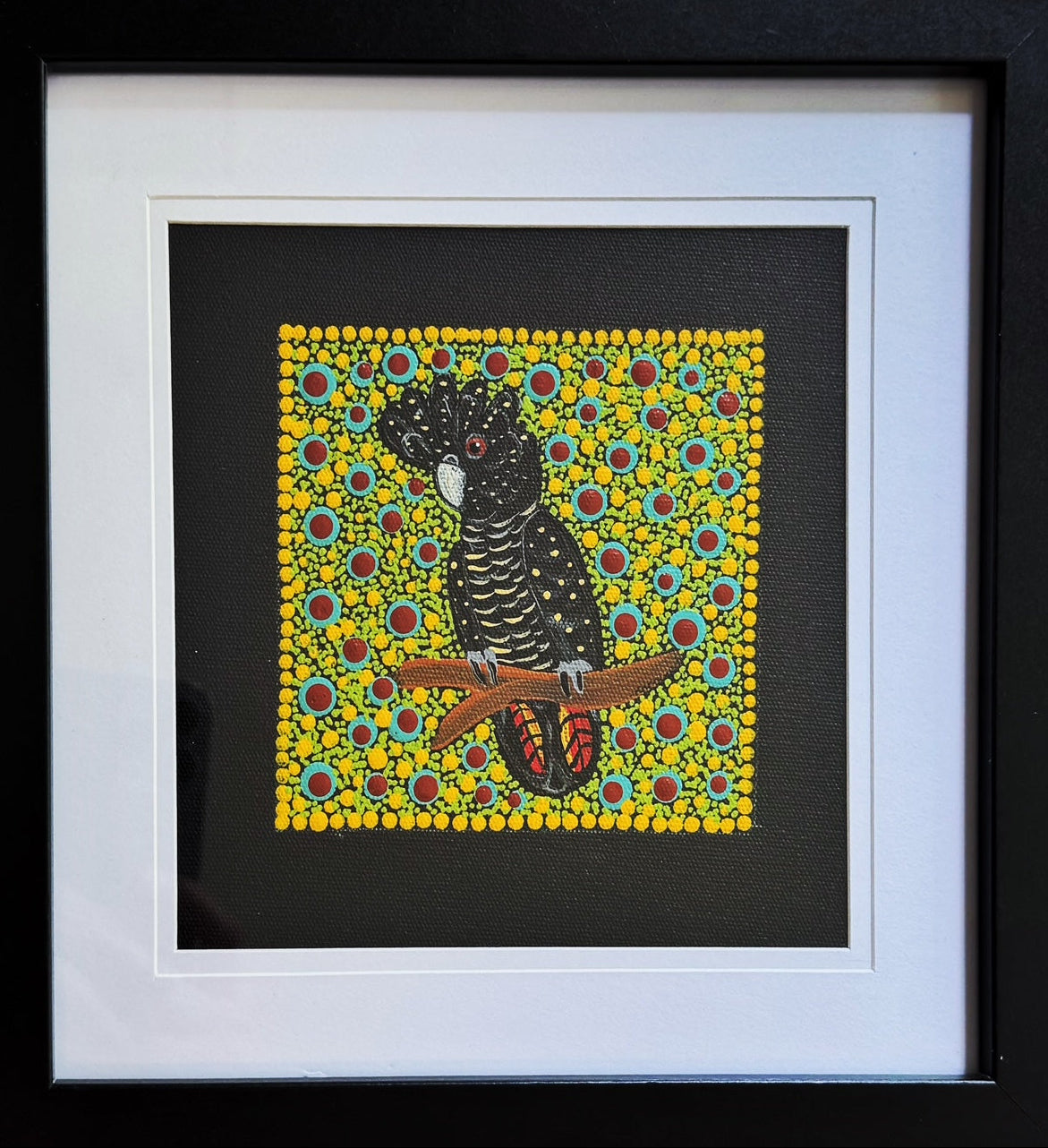 Kathleen Buzzacott - Female Red-Tail Black Cockatoo - Small, Framed .403