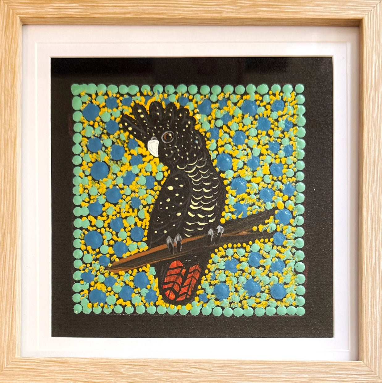 Kathleen Buzzacott - Female Red-Tail Black Cockatoo - Small, Framed .402