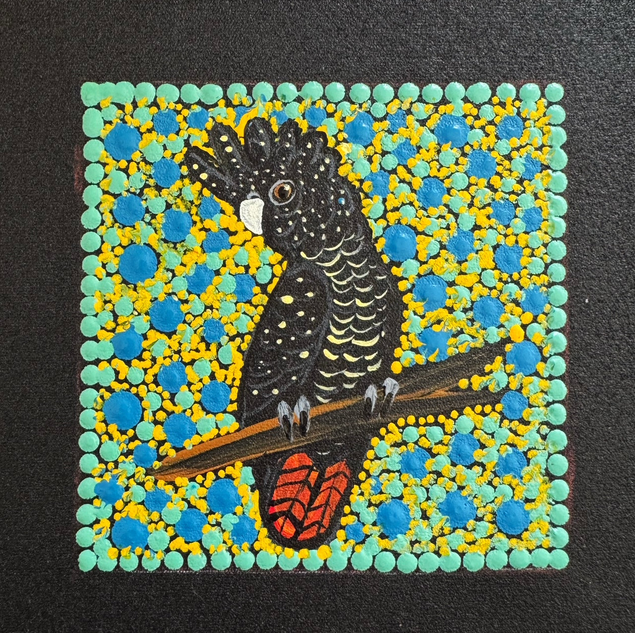 Kathleen Buzzacott - Female Red-Tail Black Cockatoo - Small, Framed .402