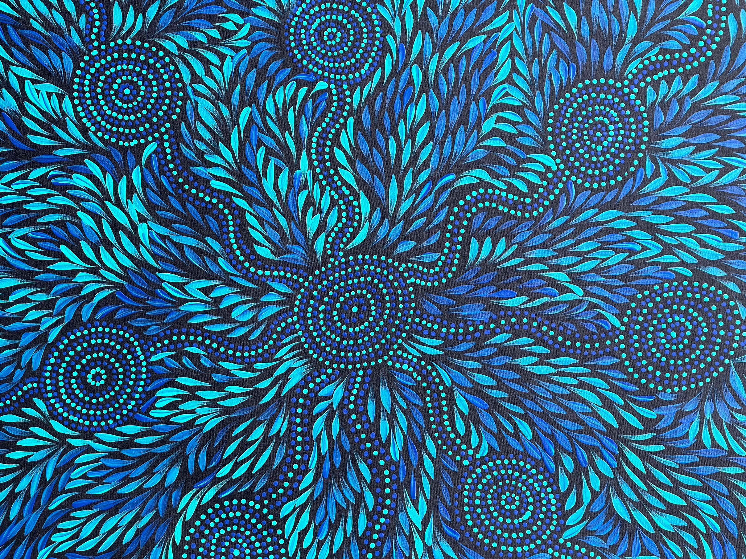 Caroline Numina - Soakage and Bush Medicine Leaves - 88x94cm .94-2