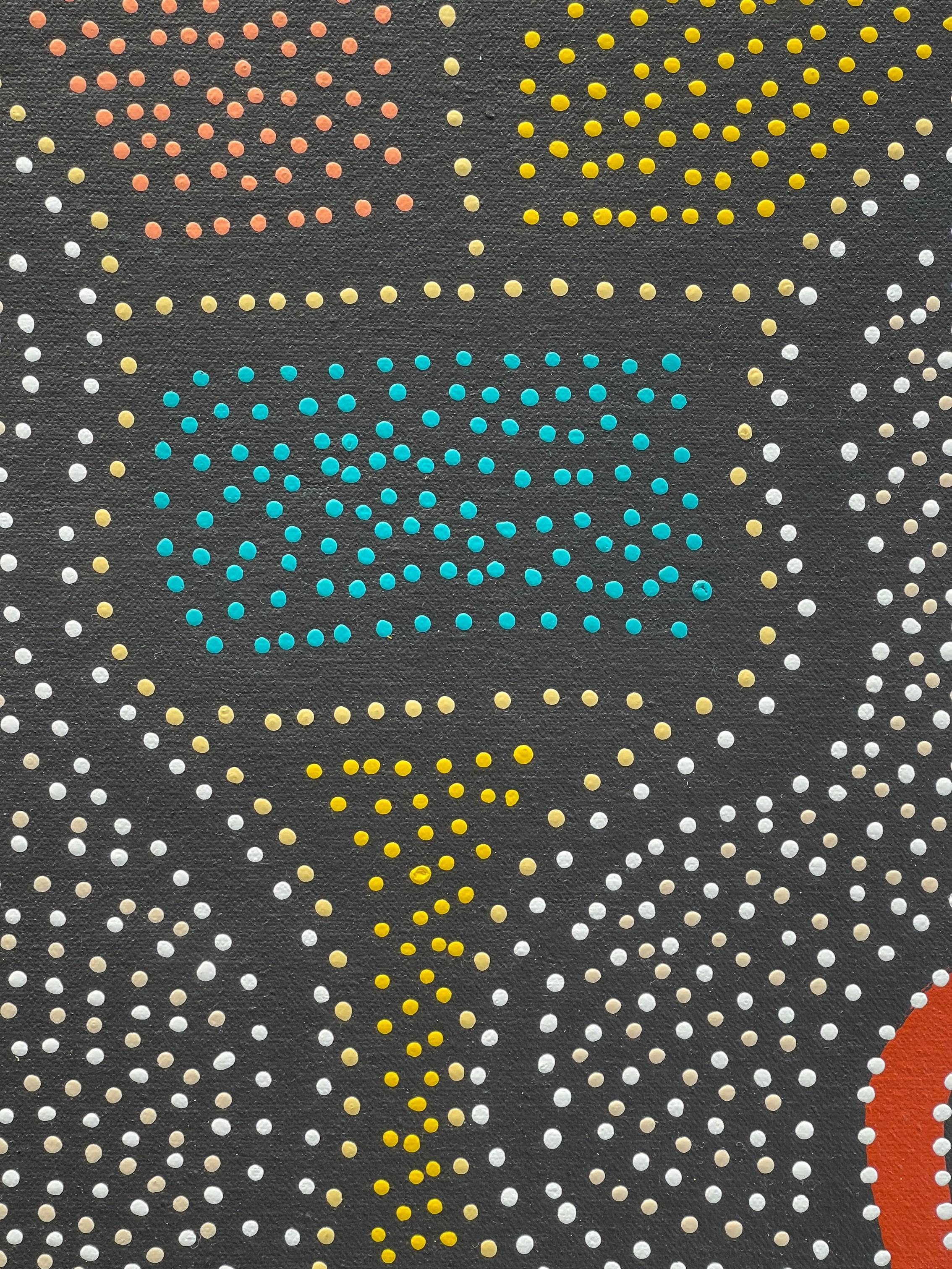 Jacinta Numina Waugh - My Country Atnangkerre, Thorny Lizard (Arnkerrthe) - 90x93cm .11-8