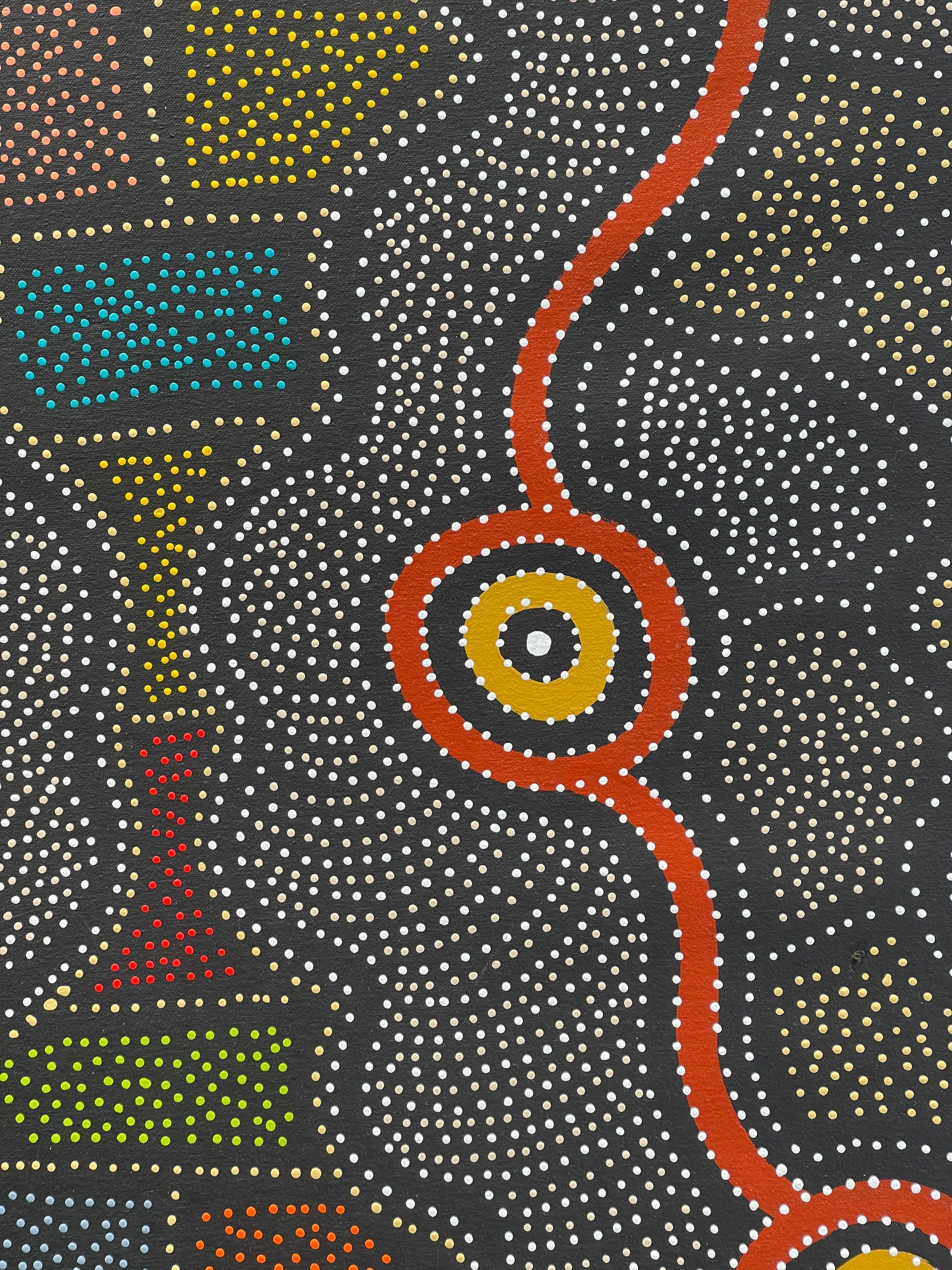 Jacinta Numina Waugh - My Country Atnangkerre, Thorny Lizard (Arnkerrthe) - 90x93cm .11-8