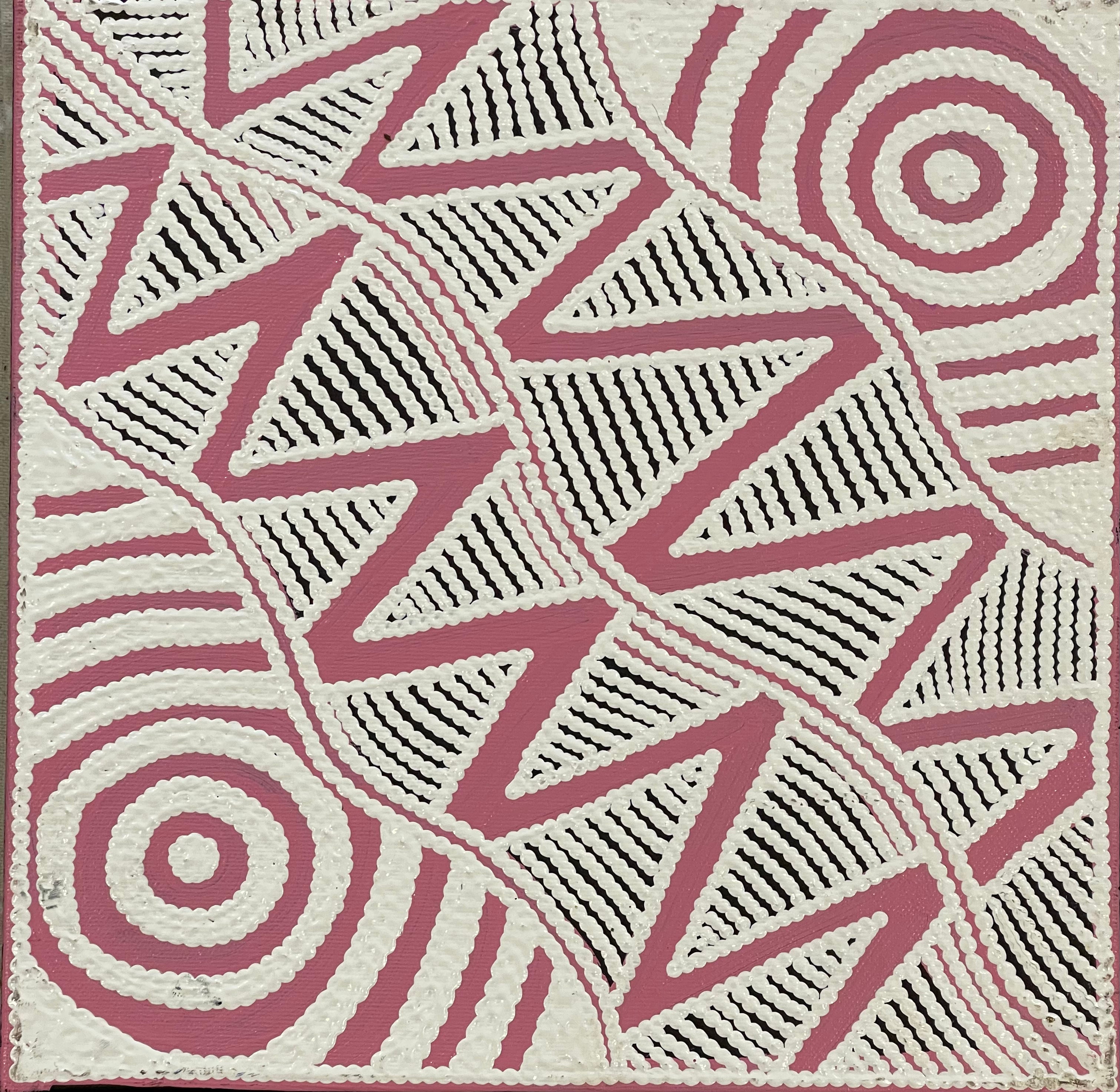 Ursula Napangardi Hudson - Pikilyi Jukurrpa (Vaughan Springs Dreaming) - 30x30cm Stretched