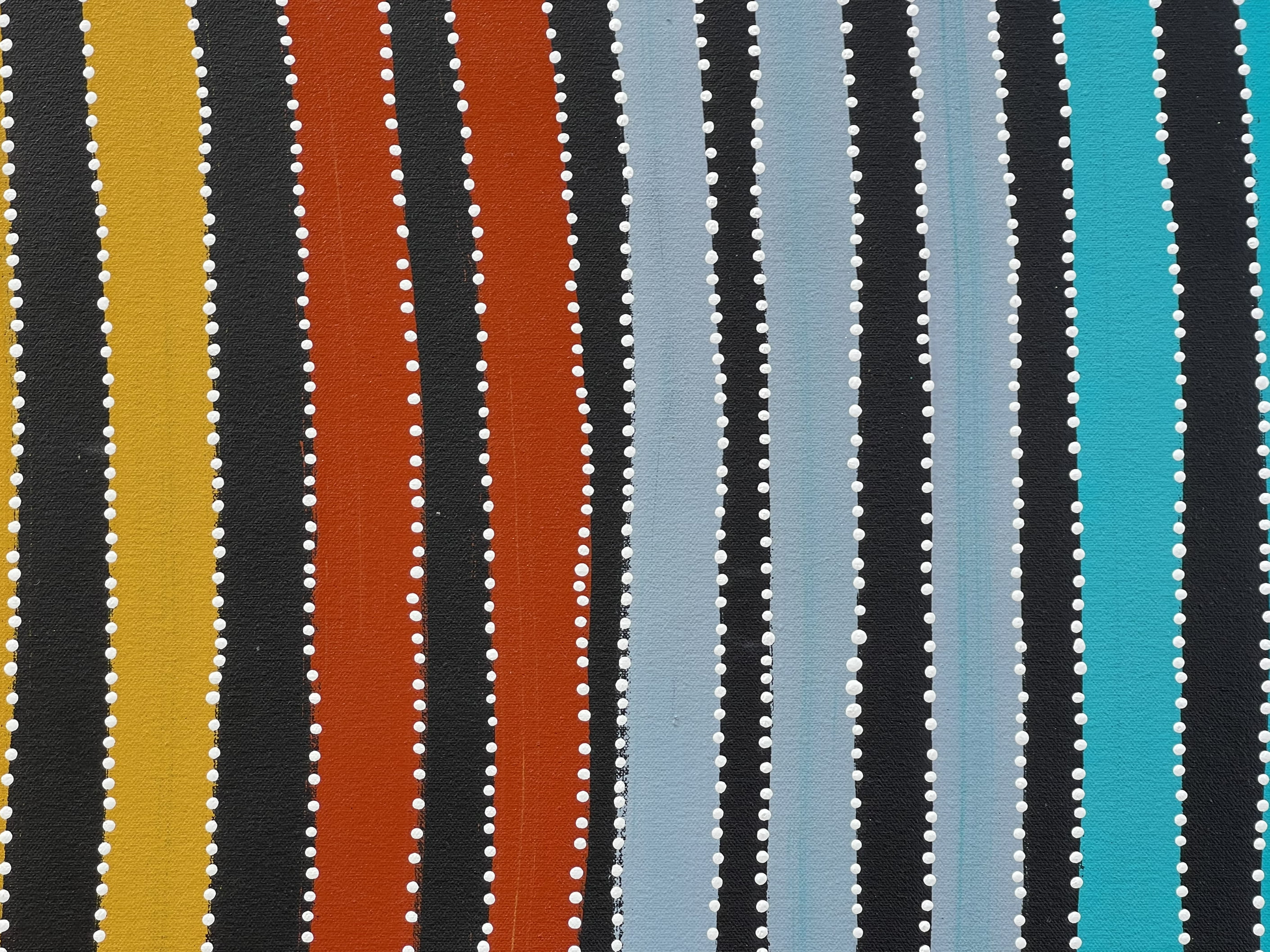 Jacinta Numina - My Country Atnangkerre, Emu Dreaming (Ankerre), Body Painting (Awelye)- 43x124cm .23-1