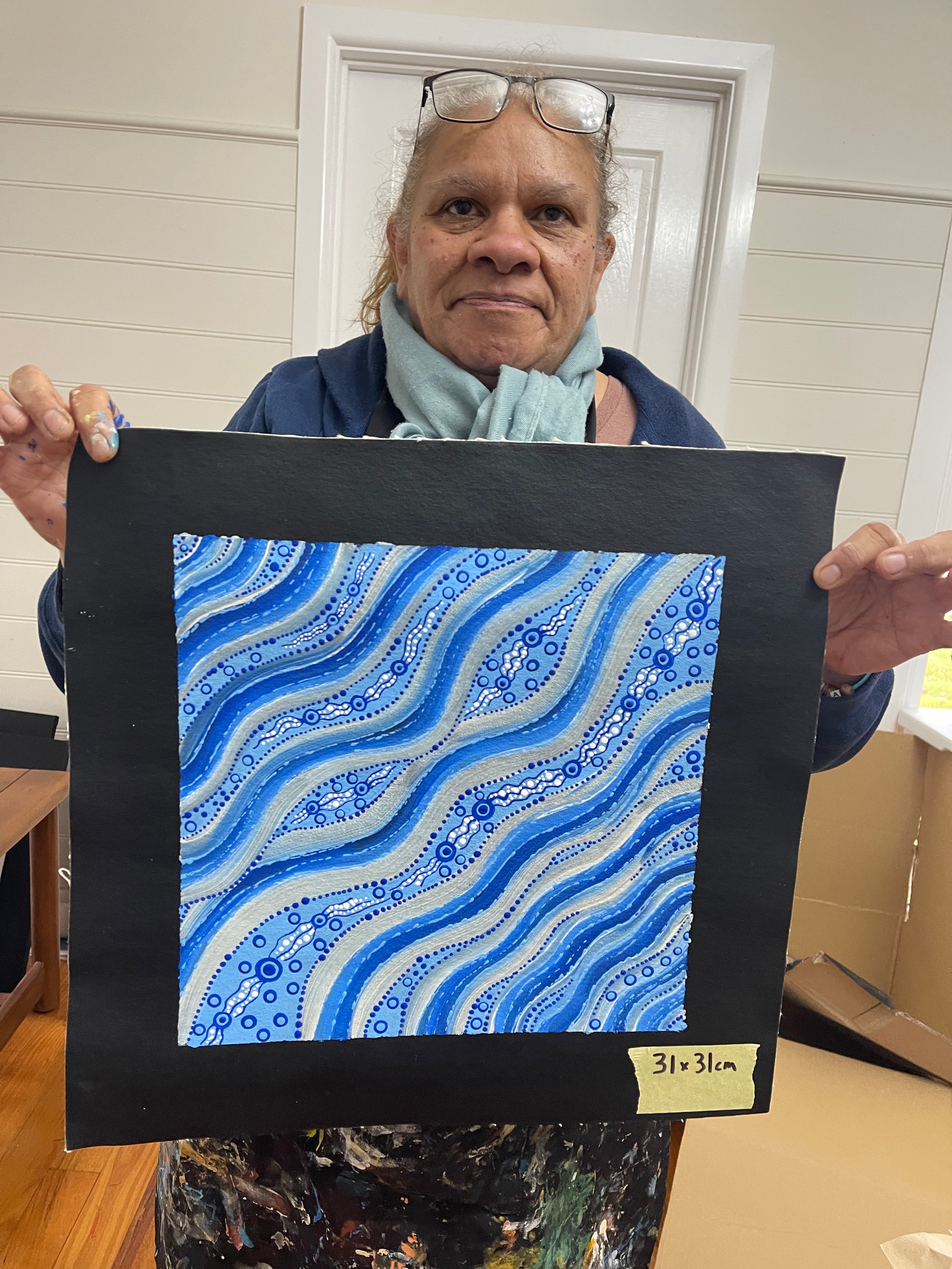 Deidre Burgoyne Rosier - Water Dreaming - 31x31cm .12-15