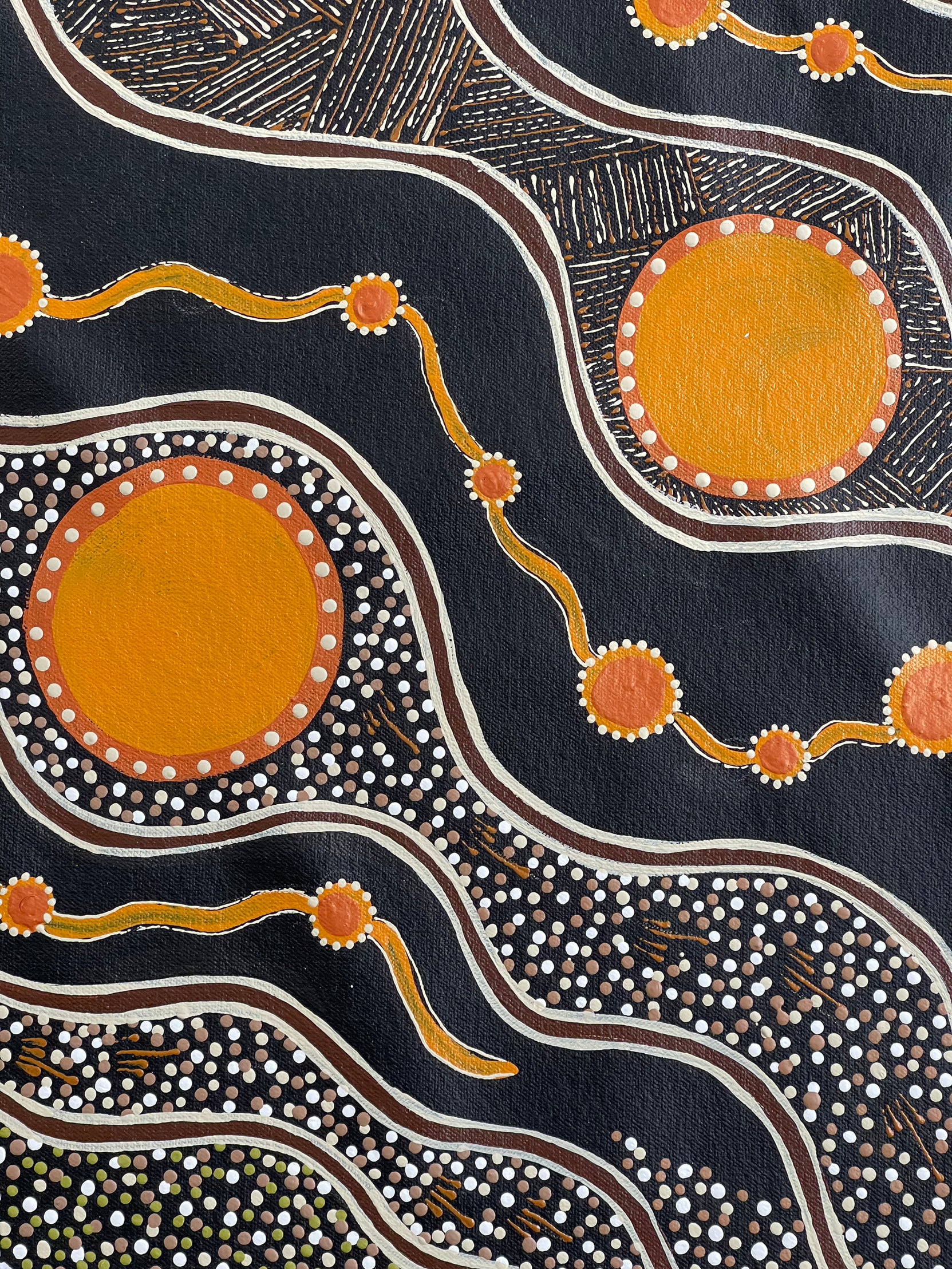 Deidre Burgoyne Rosier - Goanna Protecting Her Eggs - 58x59cm .12-13