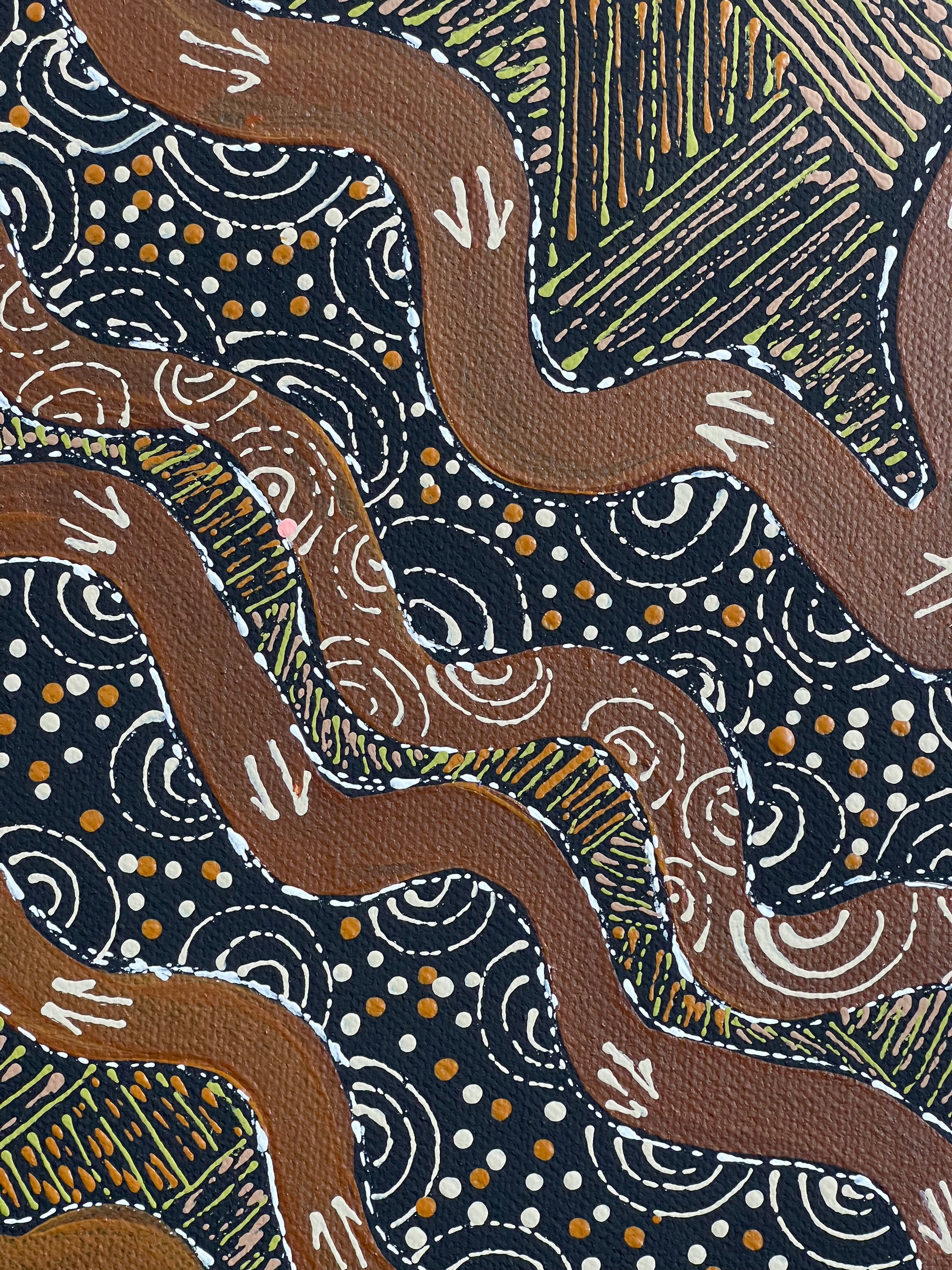 Deidre Burgoyne Rosier - Kangaroo Tracks - 30x30cm Stretched ready to hang .03-18