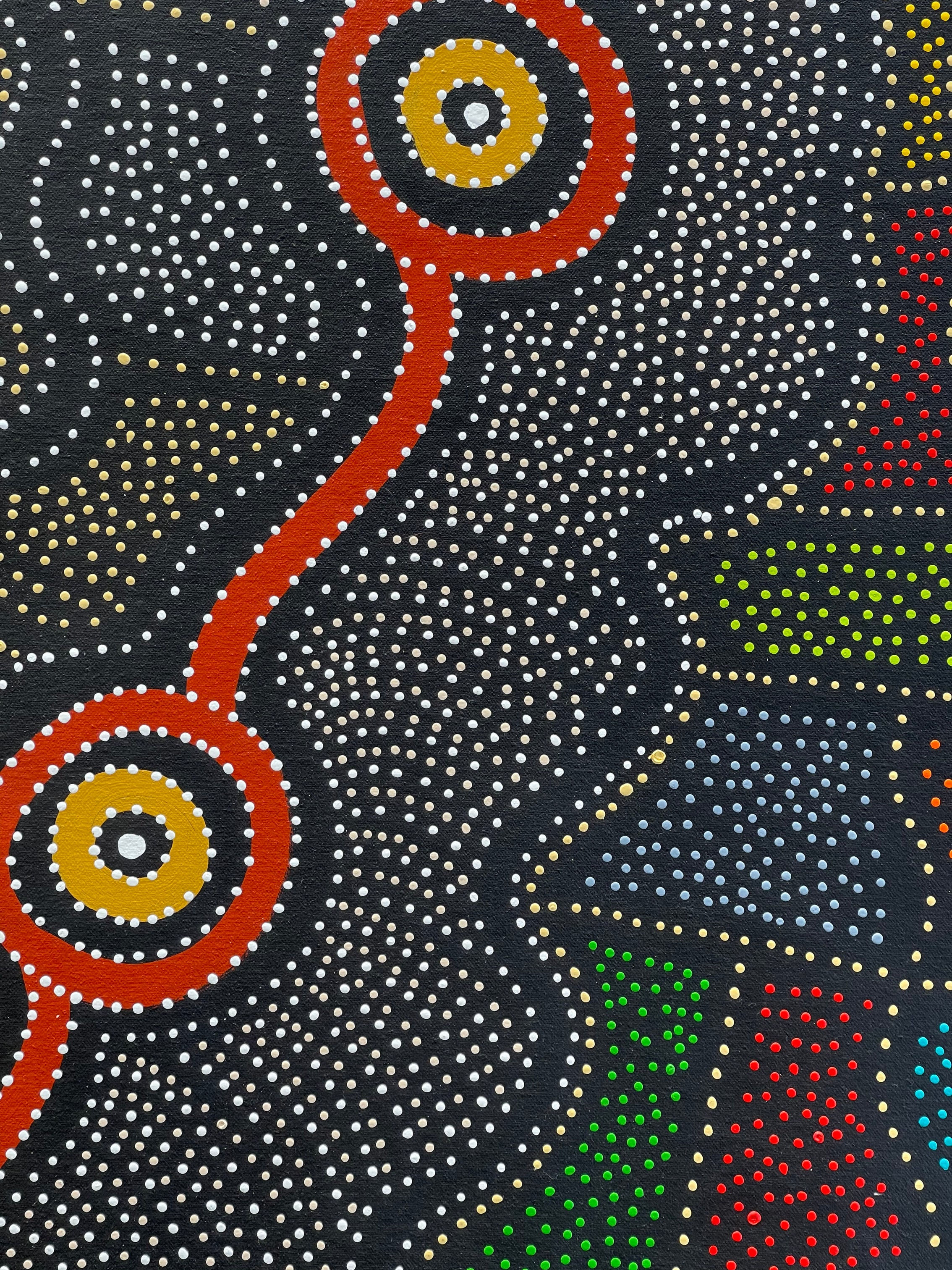 Jacinta Numina Waugh - My Country Atnangkerre, Thorny Lizard (Arnkerrthe) - 90x93cm .11-8
